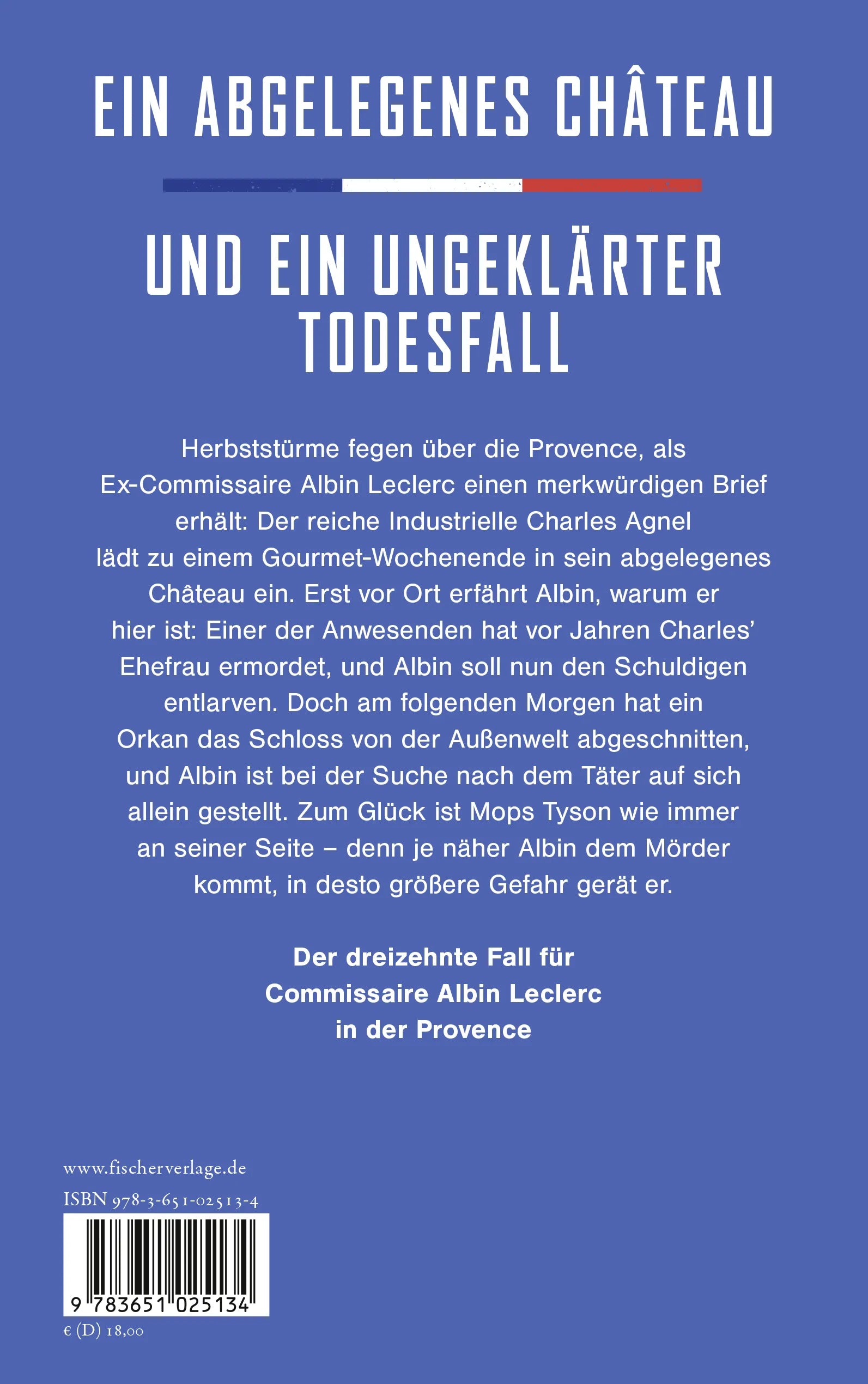 Buchrückseite von 'Schweigende Provence' mit Klappentext - Paperback