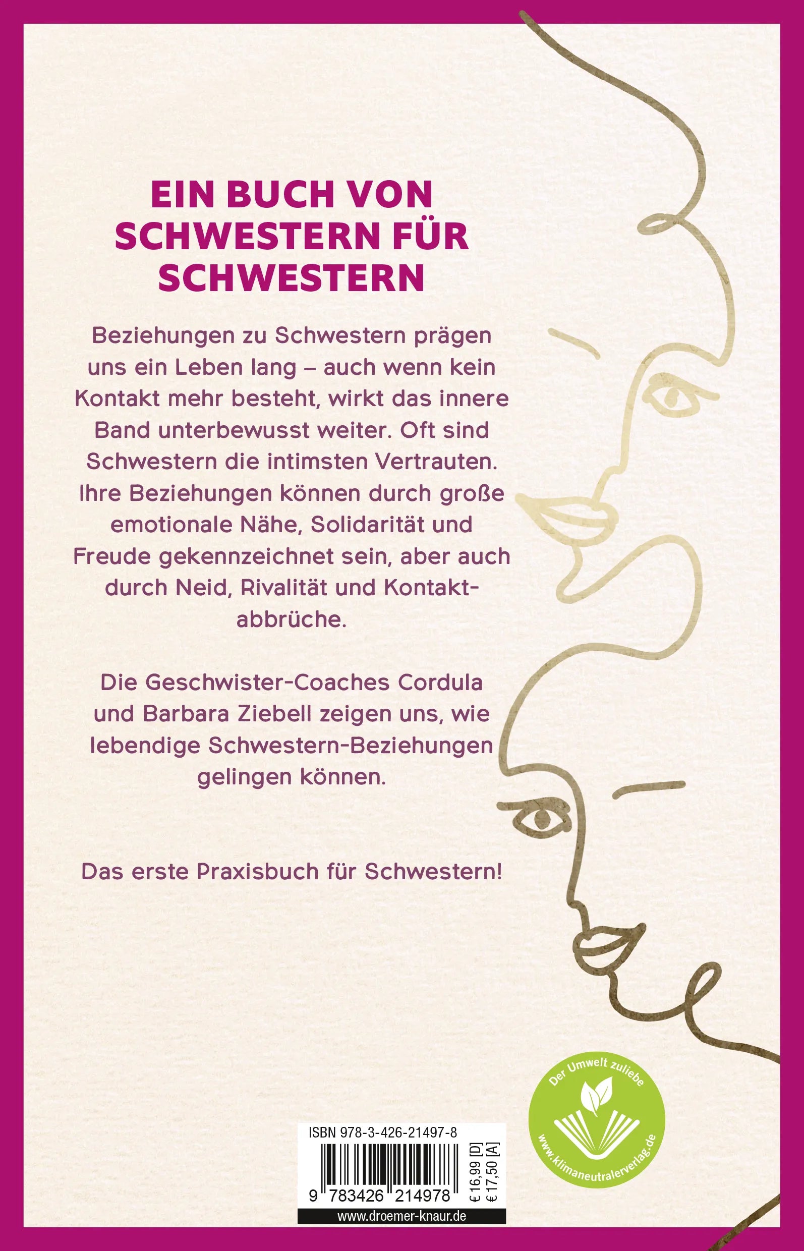 Buchrückseite von 'Schwesternbande' mit Klappentext - Paperback
