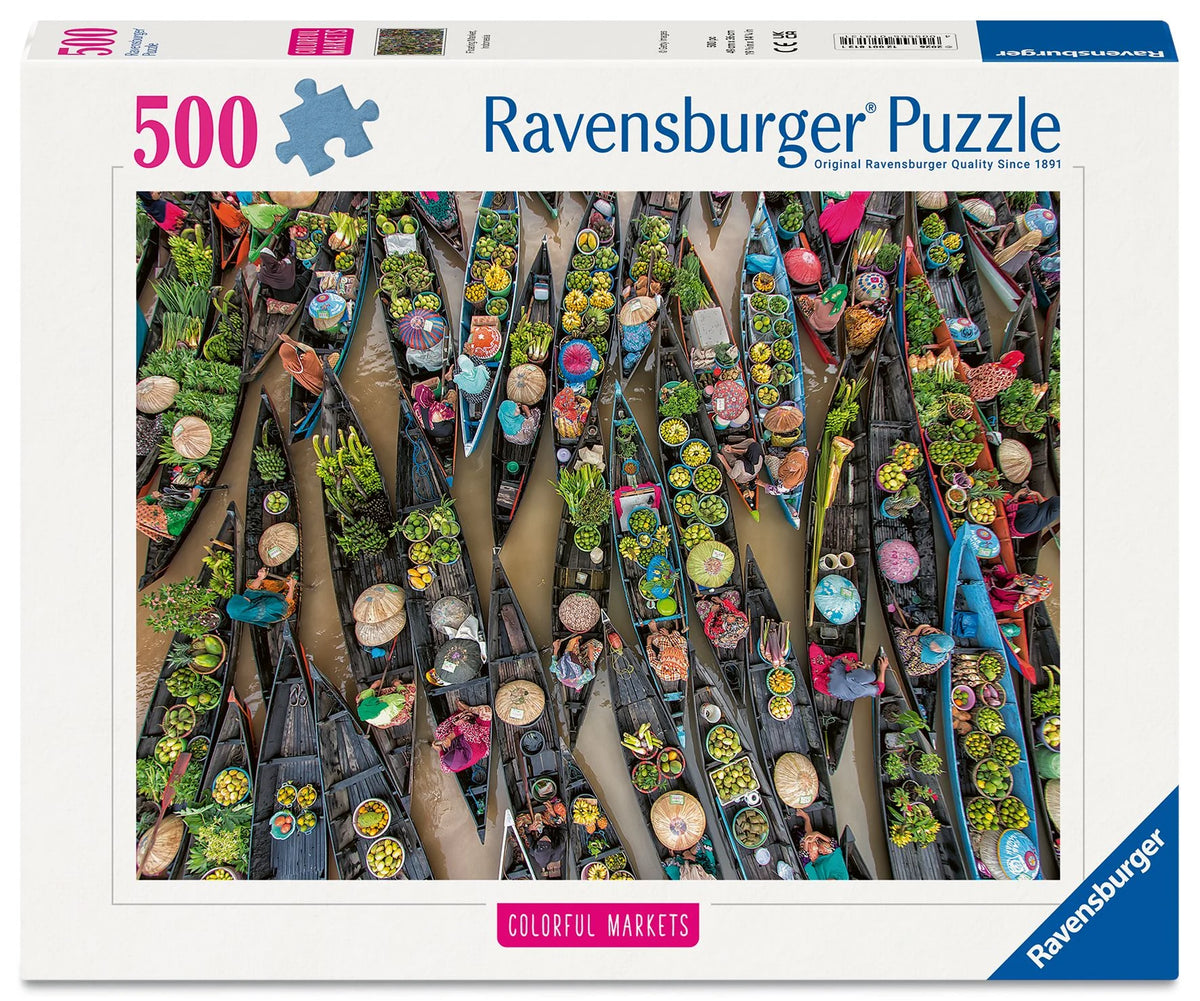 Puzzle: Erwachsenenpuzzle 500 Teile - Schwimmender Markt, Indonesien