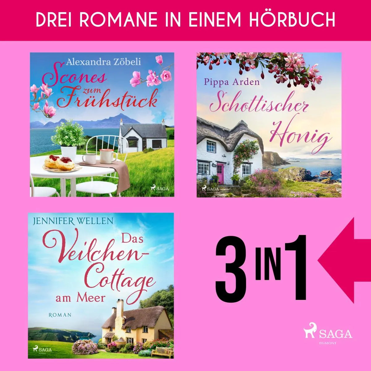 Cover: Scones zum Frühstück, Schottischer Honig & Das Veilchencottage am Meer (Hörbuch Download) von Alexandra Zöbeli