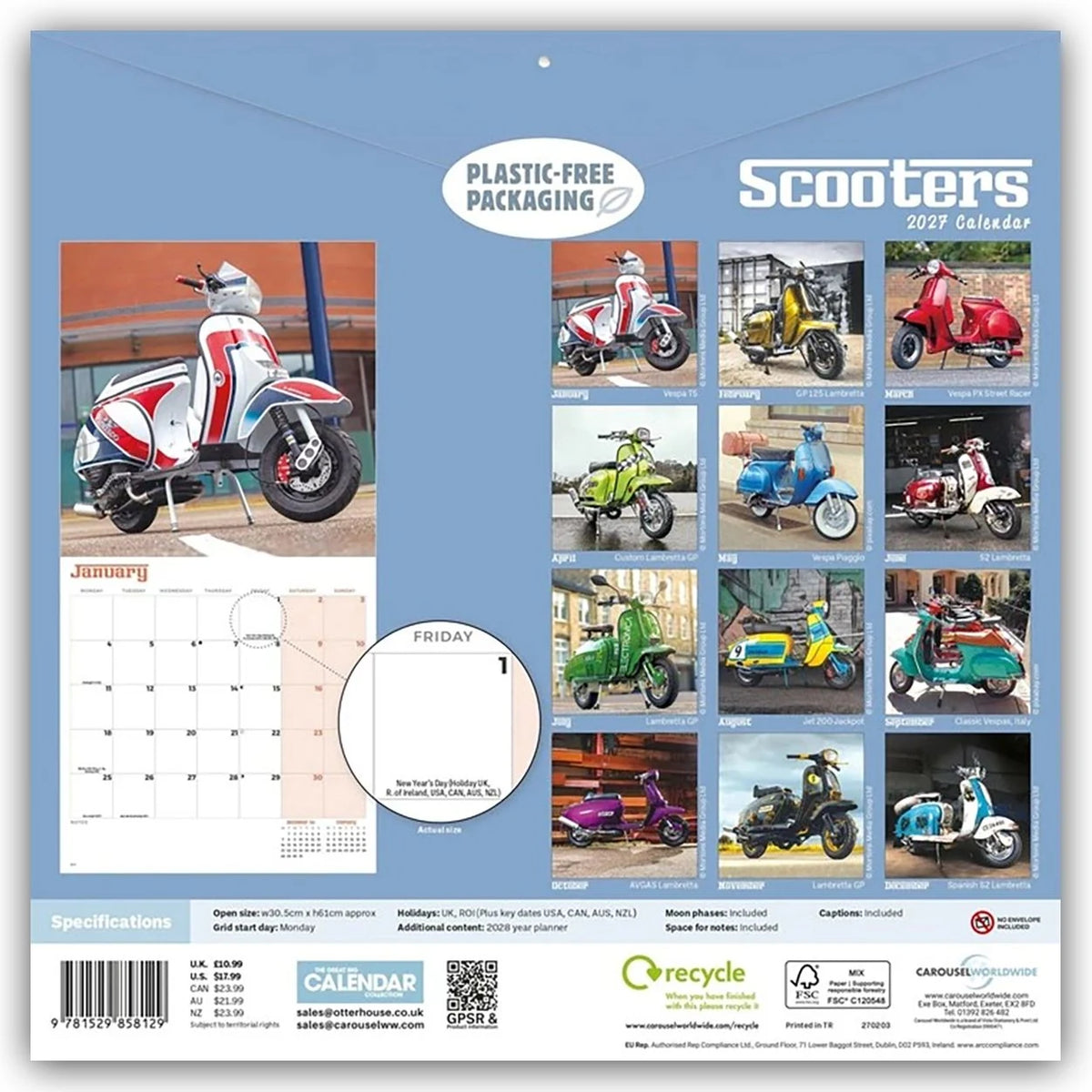 Scooters – Motorroller 2027 – Wand-Kalender – Ansicht