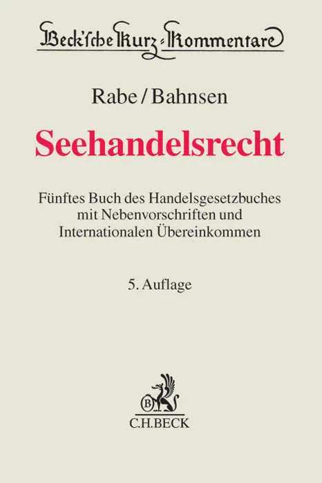Buchcover von 'Seehandelsrecht' - Gebundene Ausgabe von Dieter Rabe