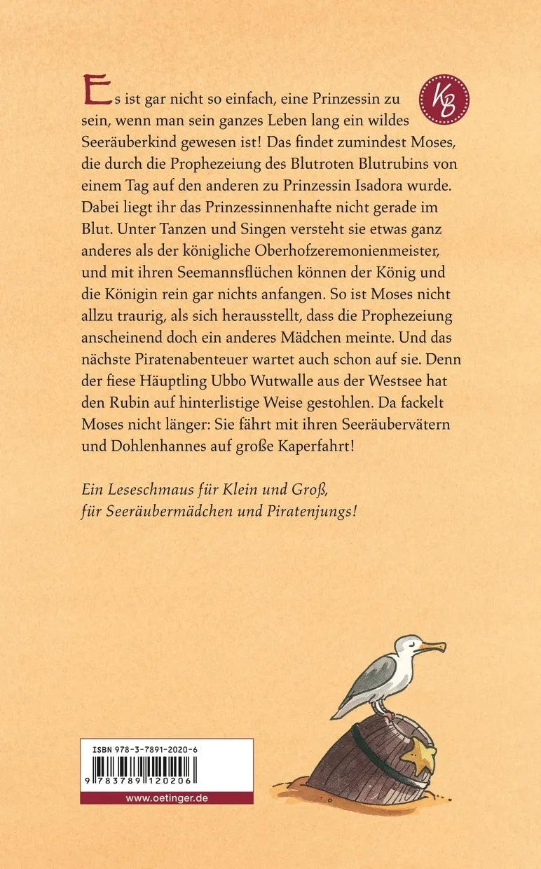 Buchrückseite von 'Seeräubermoses 2. Leinen los, Seeräubermoses' mit Klappentext - Gebundene Ausgabe
