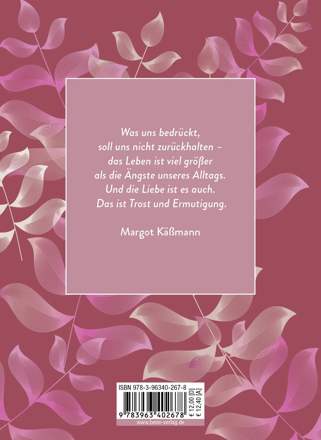 Buchrückseite von 'Sei behütet und geborgen' mit Klappentext - Gebundene Ausgabe