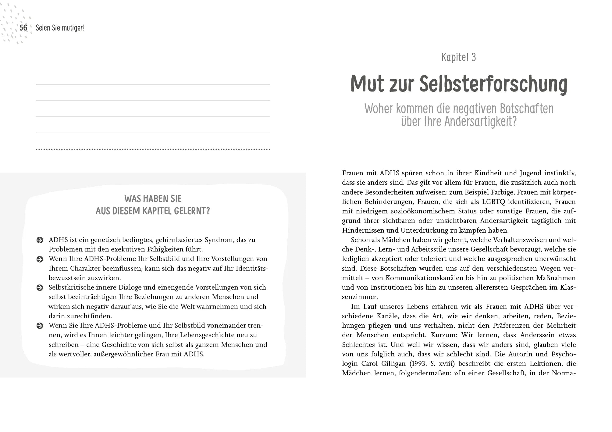 Innenansicht von 'Selbstbewusst leben mit ADHS – das Workbook für Frauen' - Taschenbuch