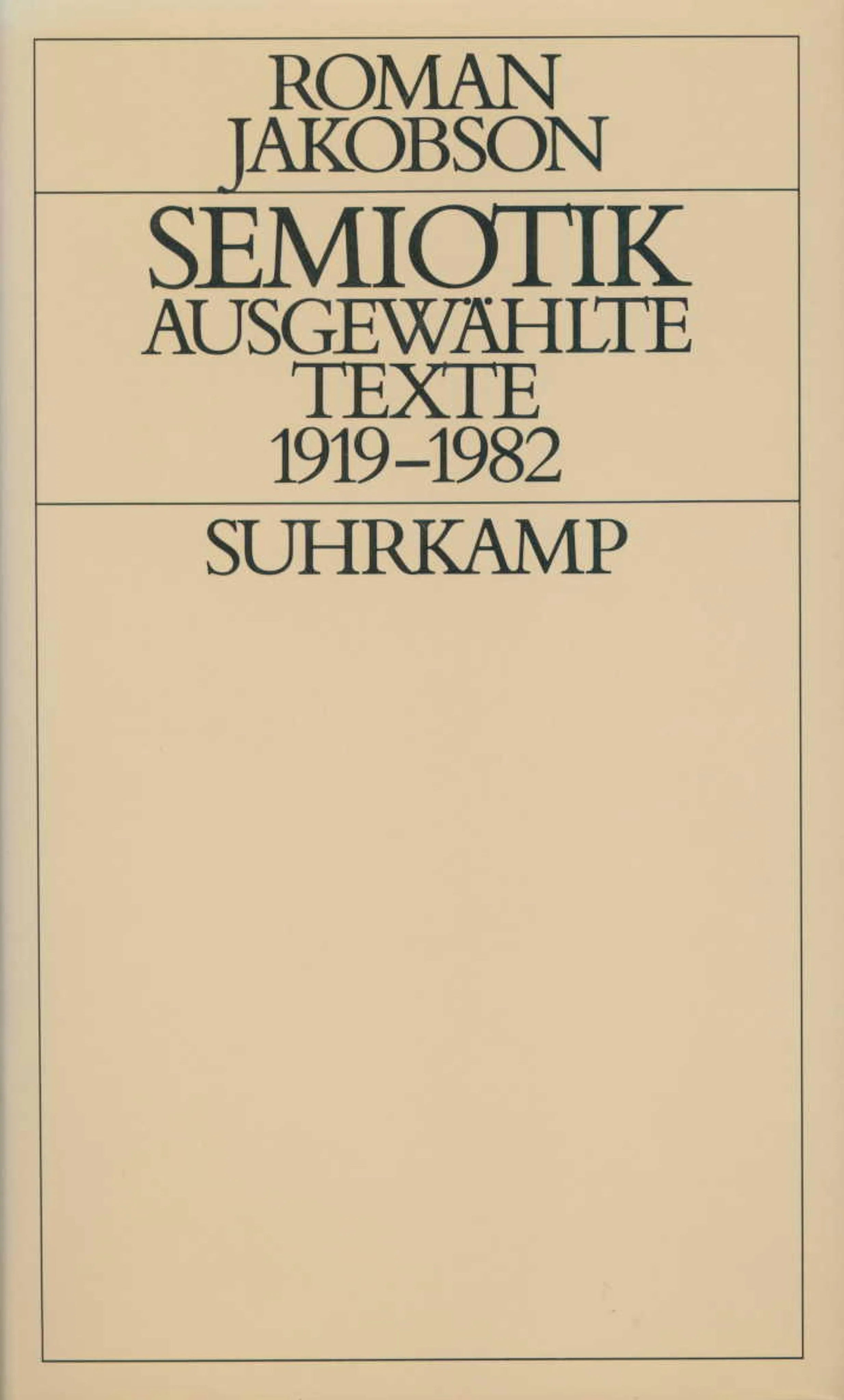 Buchcover von 'Semiotik' - Gebundene Ausgabe von Roman Jakobson