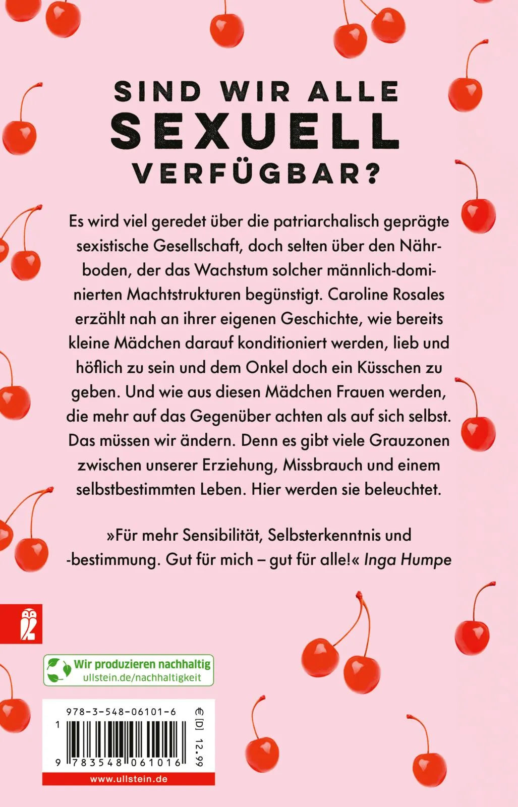 Buchrückseite von 'Sexuell verfügbar' mit Klappentext - Taschenbuch