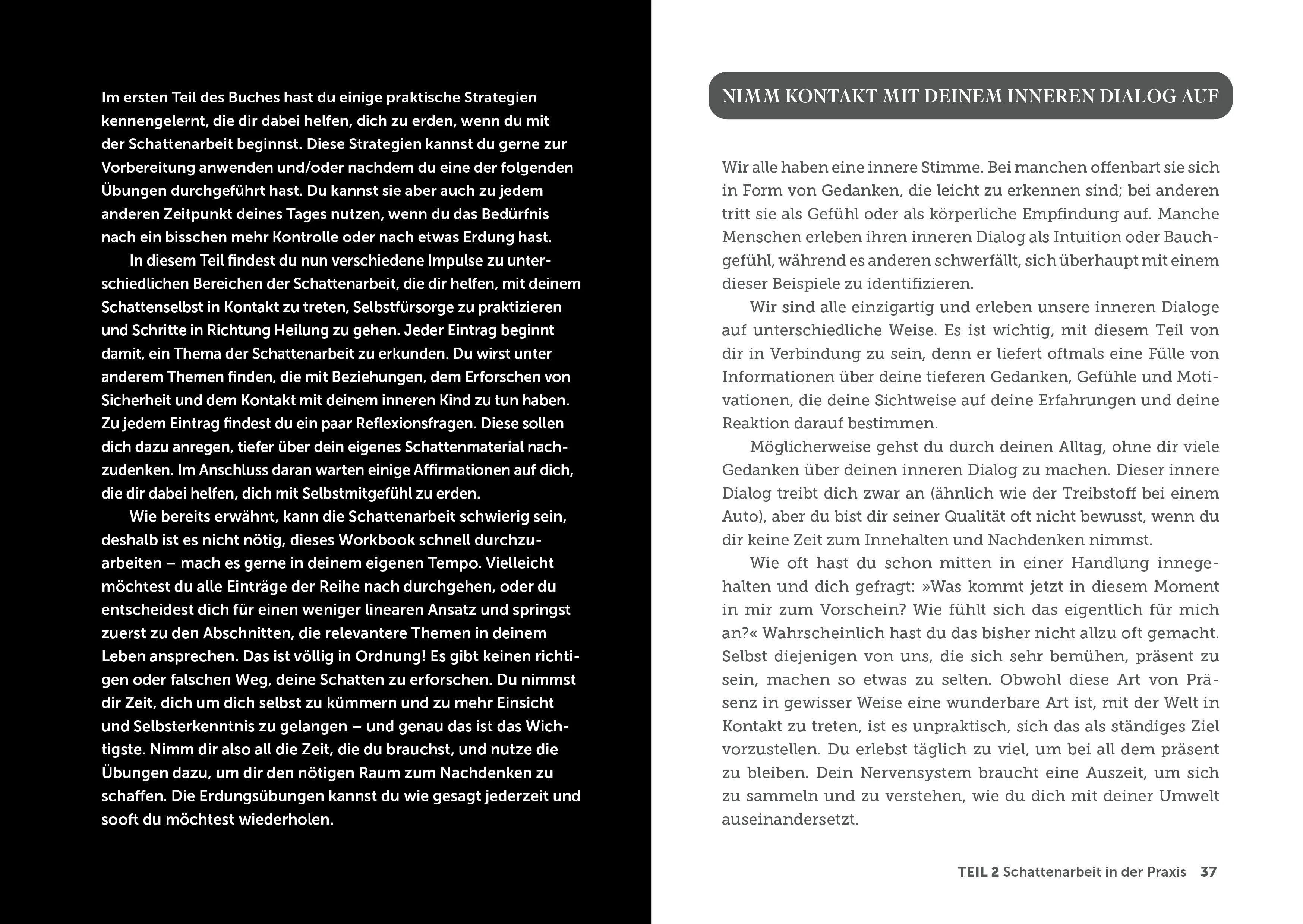 Innenansicht von 'Shadow Work – Dein persönliches Workbook' - Taschenbuch