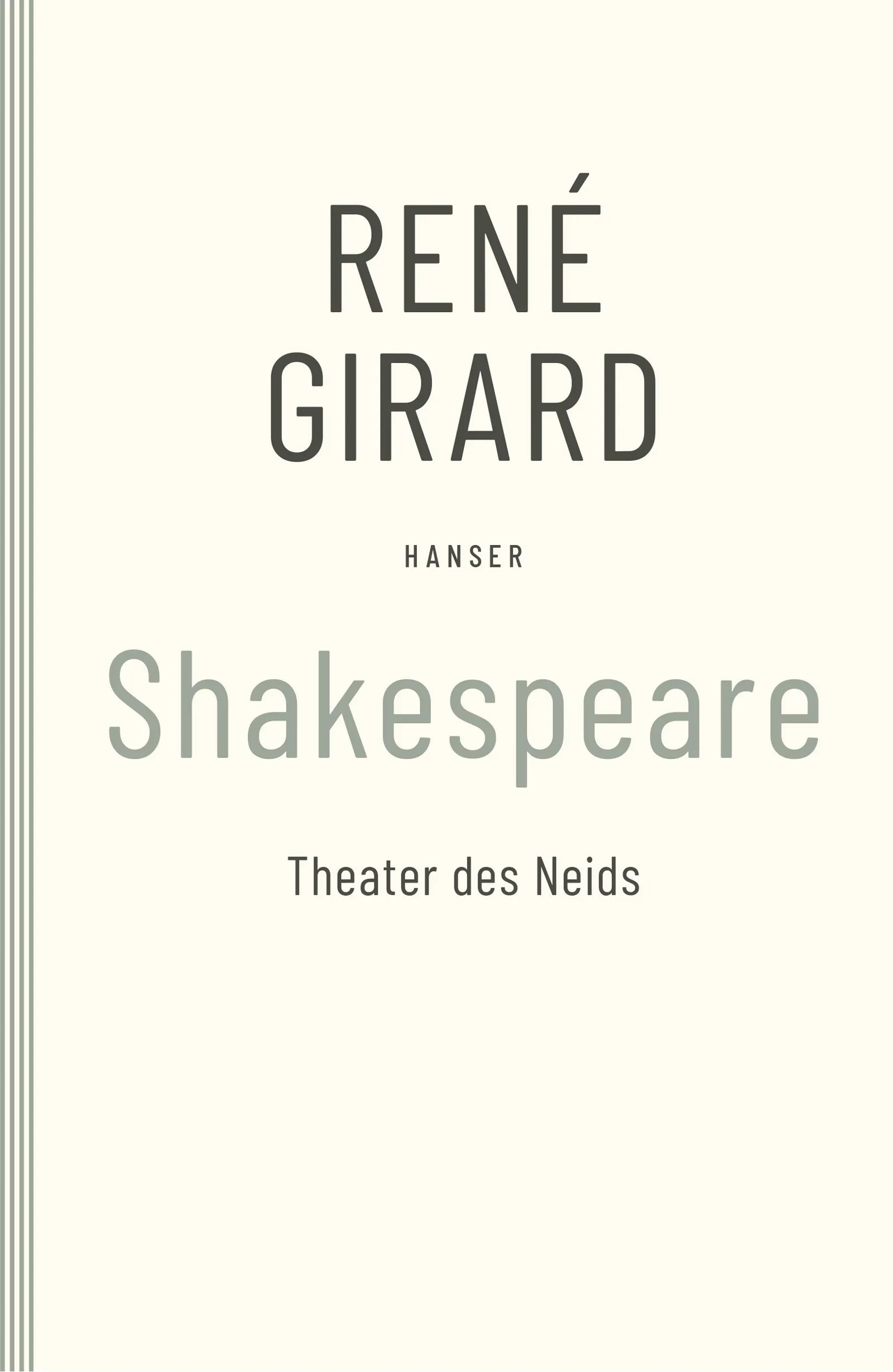 Buchcover von 'Shakespeare' - Taschenbuch von René Girard