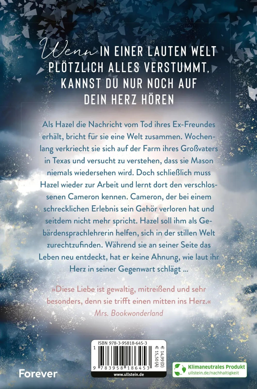 Buchrückseite von 'Shatter and Shine' mit Klappentext - Paperback