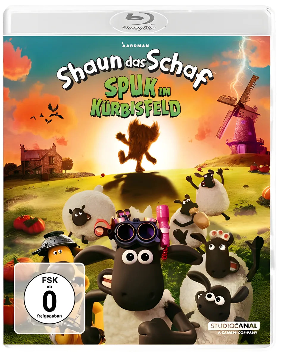 Blu-ray-Cover: Shaun das Schaf - Spuk im Kürbisfeld. Regie: Steve Cox