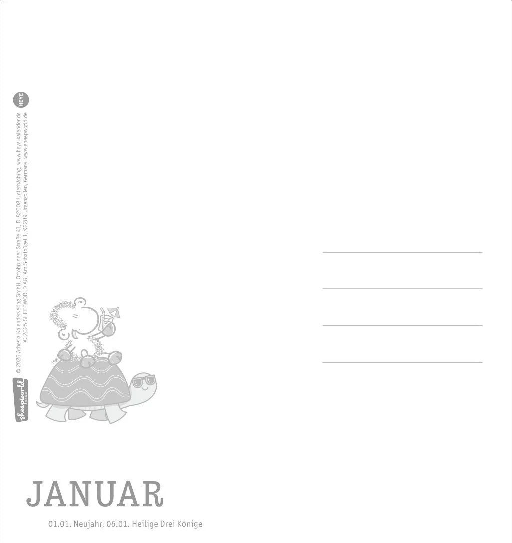 sheepworld Postkartenkalender 2027 – Ansicht