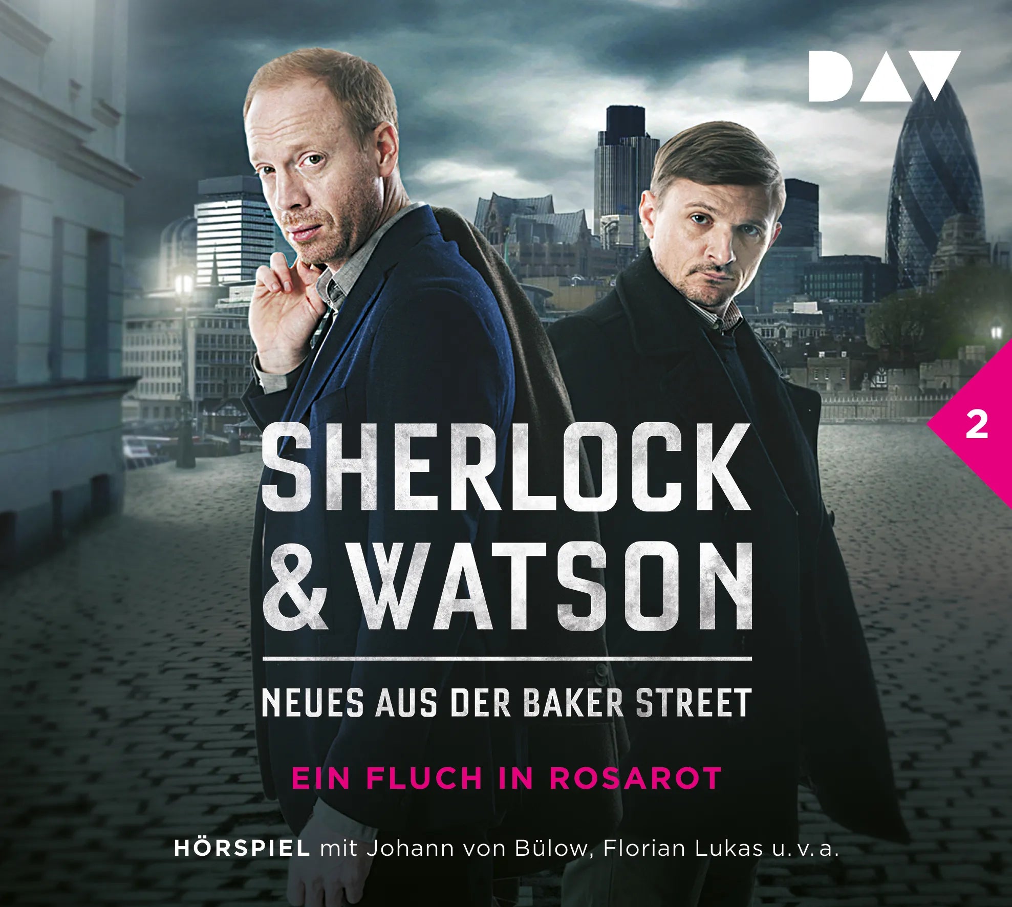 Buchcover von 'Sherlock & Watson – Neues aus der Baker Street: Ein Fluch in Rosarot' - Hörbuch (CD) von Viviane Koppelmann