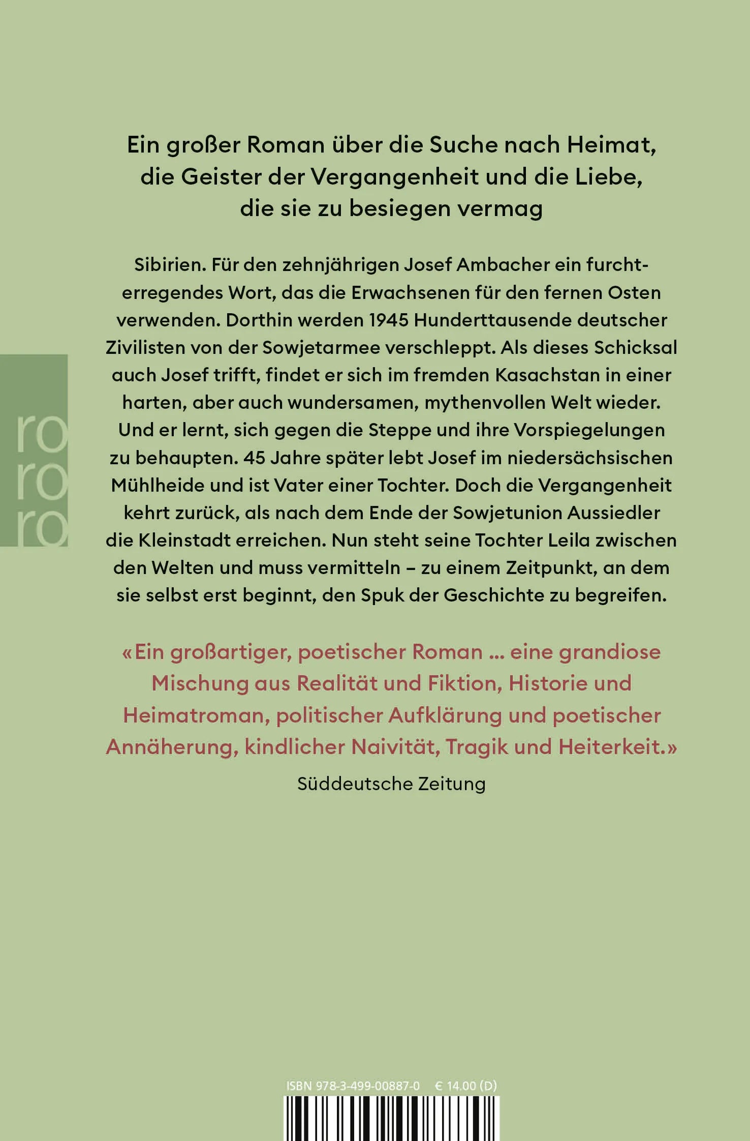 Buchrückseite von 'Sibir' mit Klappentext - Taschenbuch
