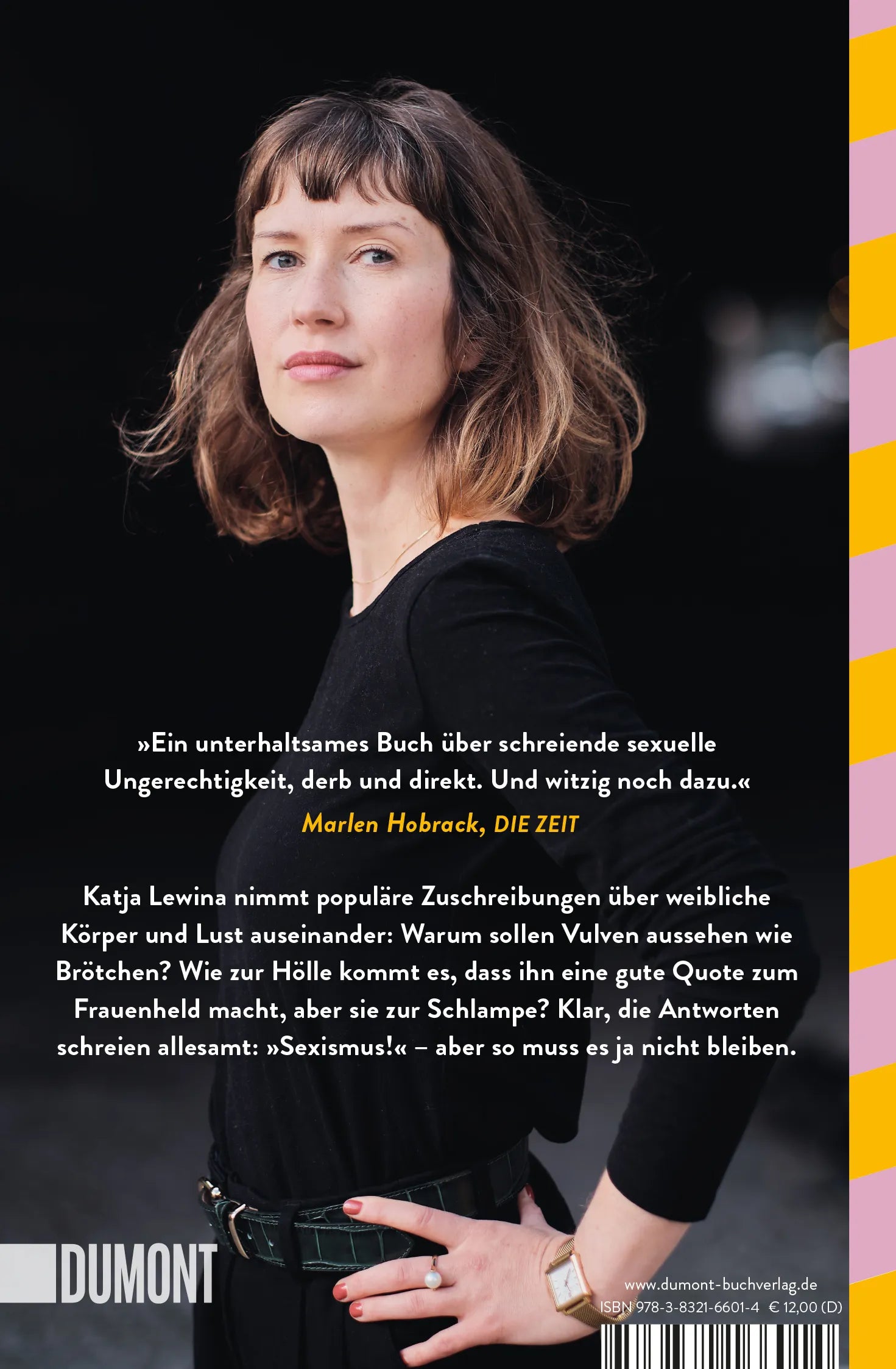 Buchrückseite von 'Sie hat Bock' mit Klappentext - Taschenbuch