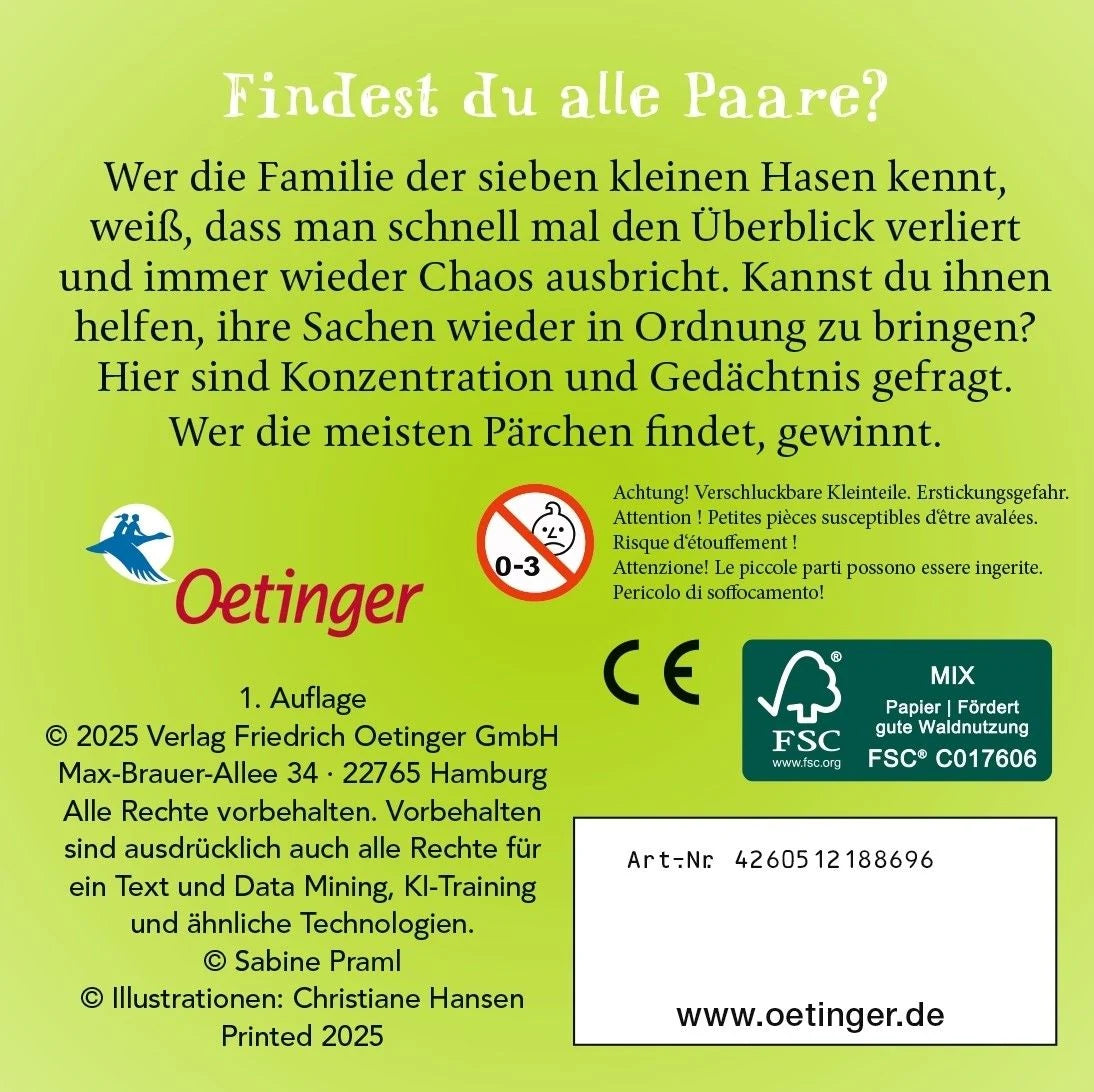 Sieben kleine Hasen. Memo-Spiel – Ansicht