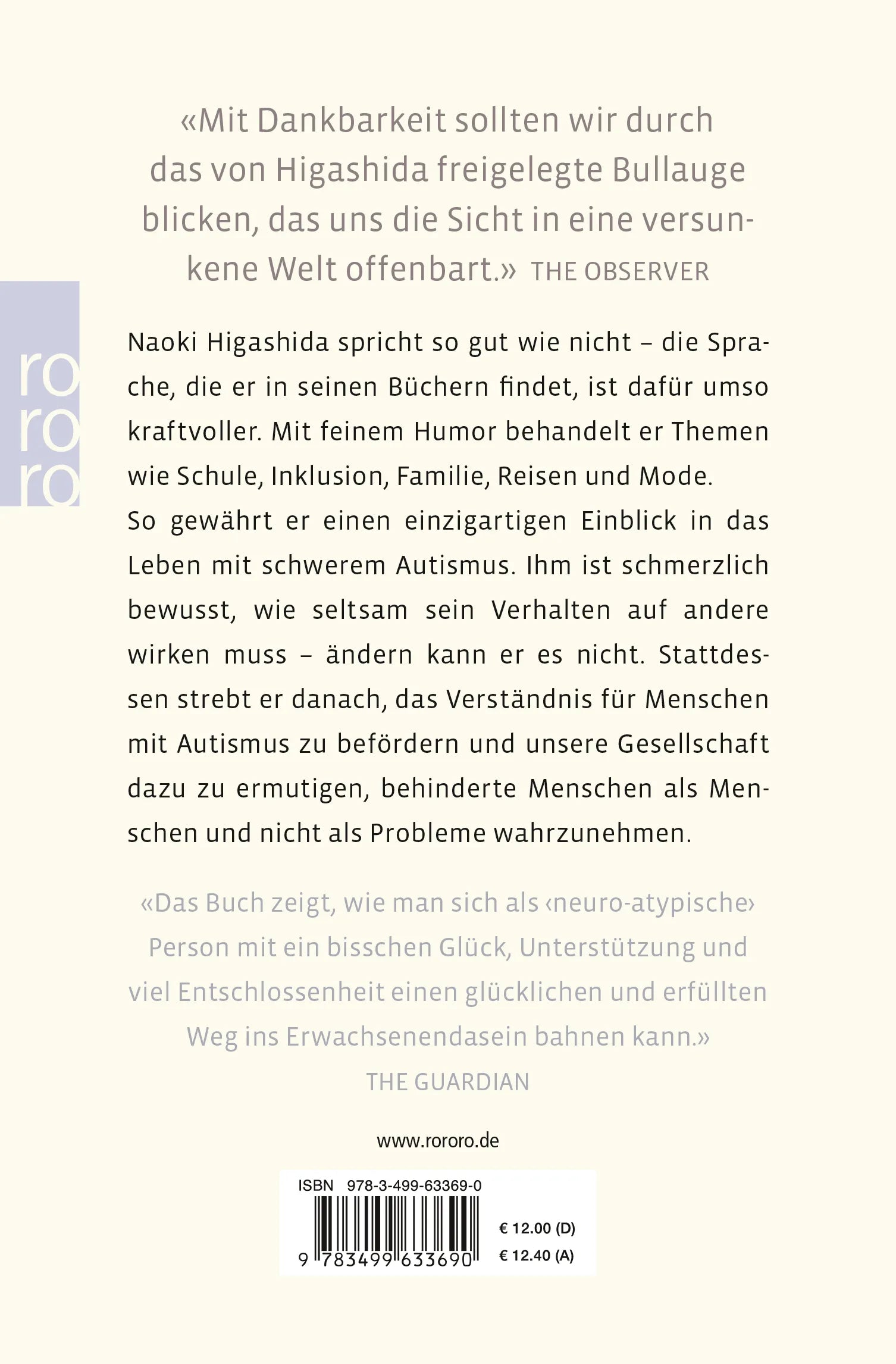 Buchrückseite von 'Sieben Mal hinfallen, acht Mal aufstehen' mit Klappentext - Gebundene Ausgabe