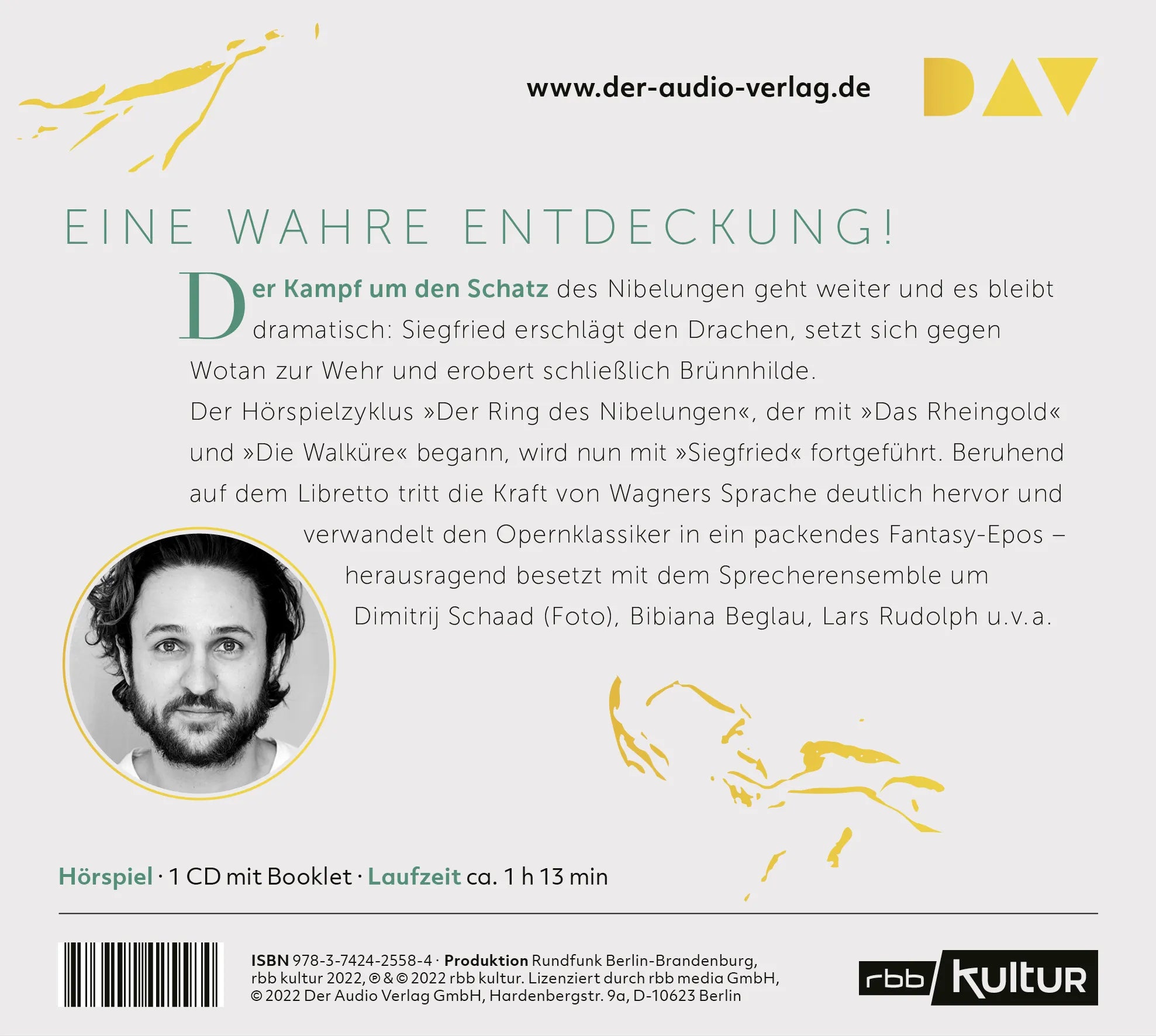Buchrückseite von 'Siegfried. Der Ring des Nibelungen 3' mit Klappentext - Hörbuch (CD)