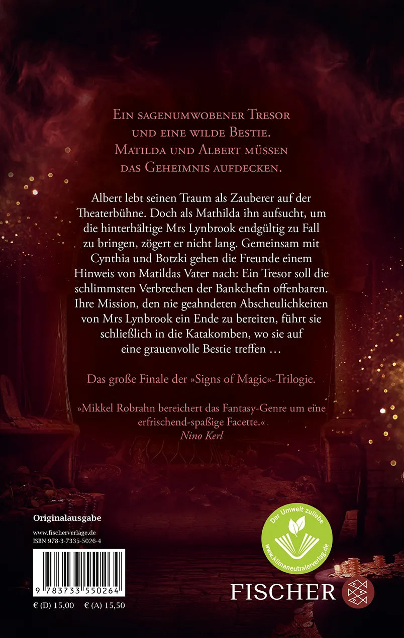 Buchrückseite von 'Signs of Magic 3 – Die Spur des Hounds' mit Klappentext - Paperback