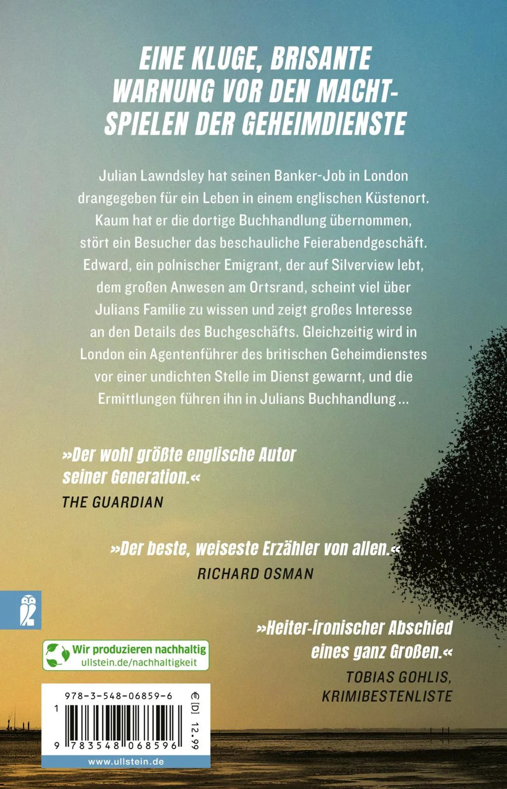 Buchrückseite von 'Silverview' mit Klappentext - Taschenbuch