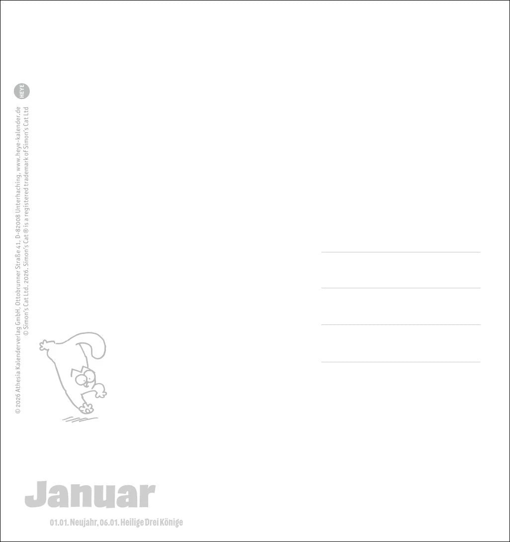 Simons Katze Postkartenkalender 2027 – Ansicht