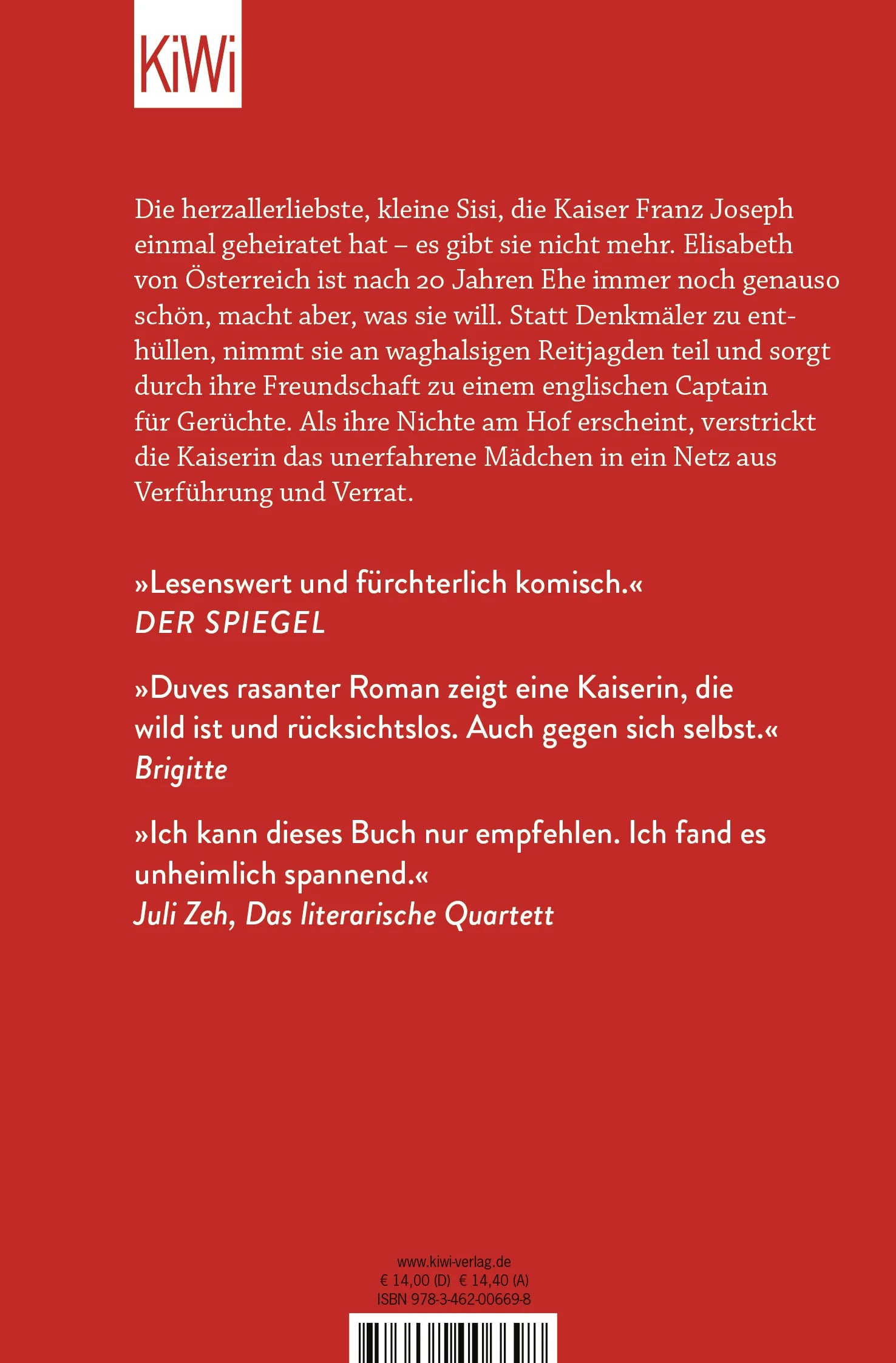 Buchrückseite von 'Sisi' mit Klappentext - Taschenbuch