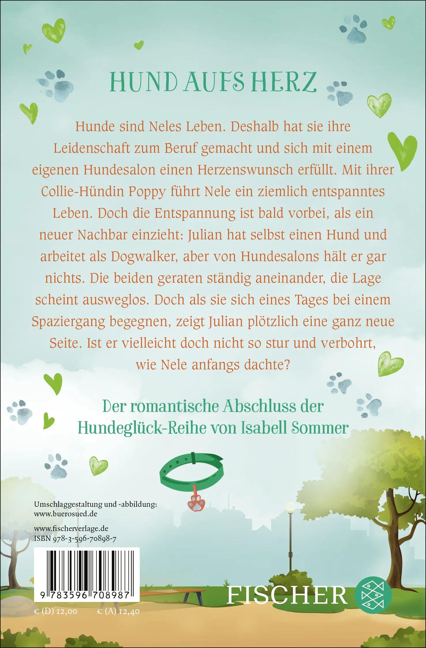 Buchrückseite von 'Sitz, Platz, Glück' mit Klappentext - Taschenbuch