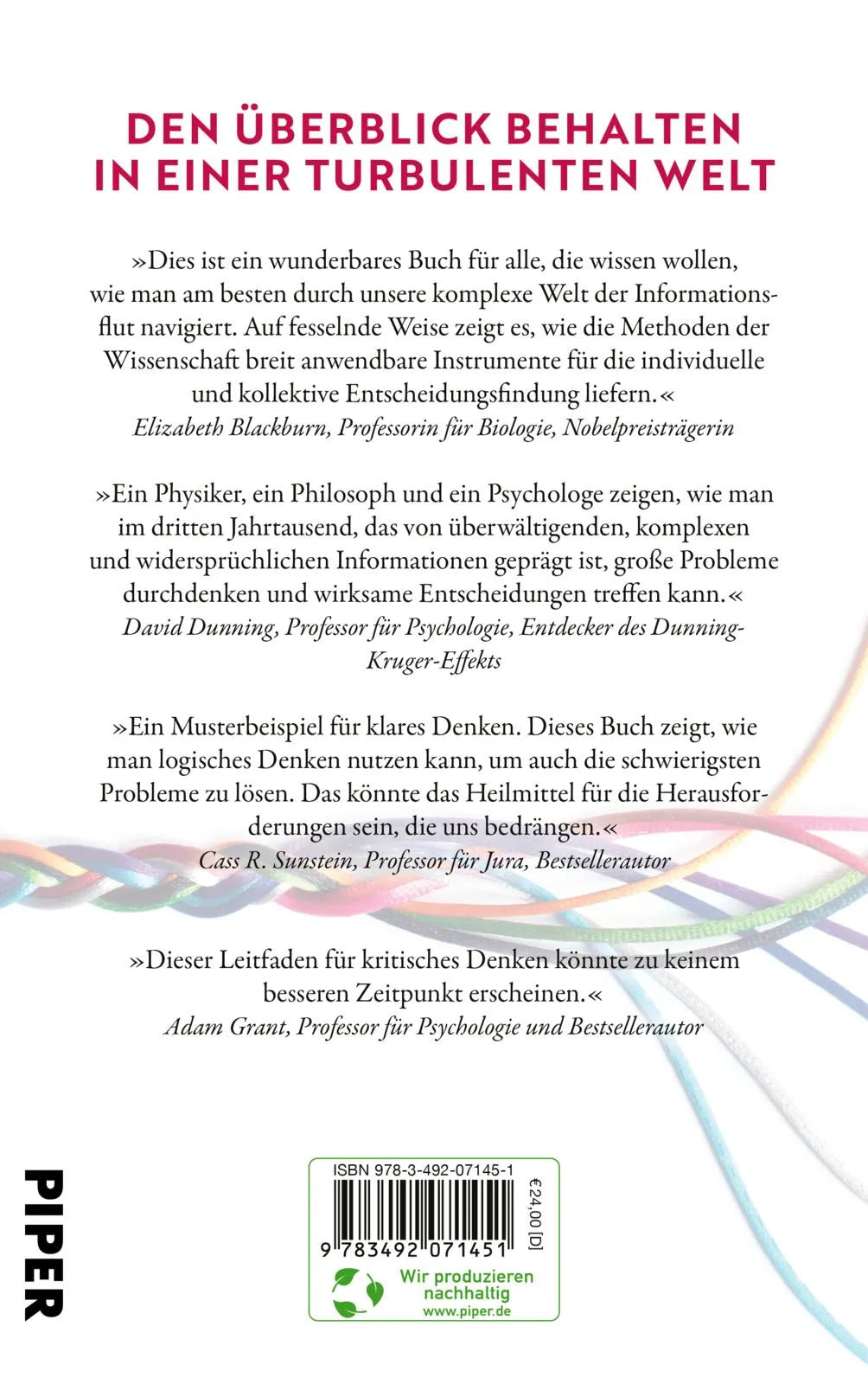 Buchrückseite von 'Smart Thinking für das dritte Jahrtausend' mit Klappentext - Gebundene Ausgabe