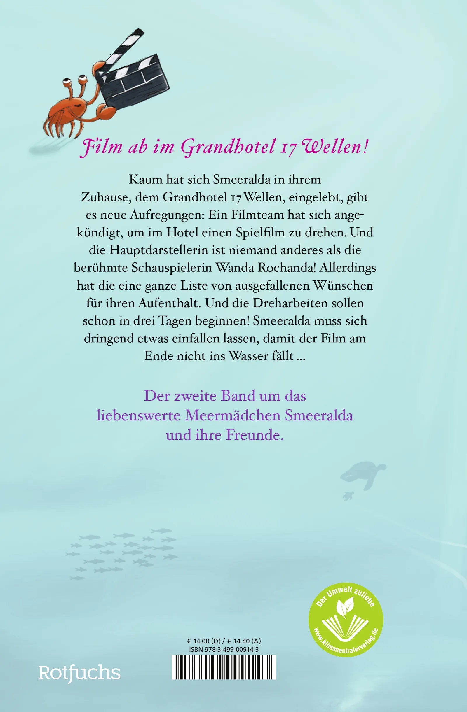 Buchrückseite von 'Smeeralda und die 17 Wellen: Bühne frei für einen Star!' mit Klappentext - Gebundene Ausgabe