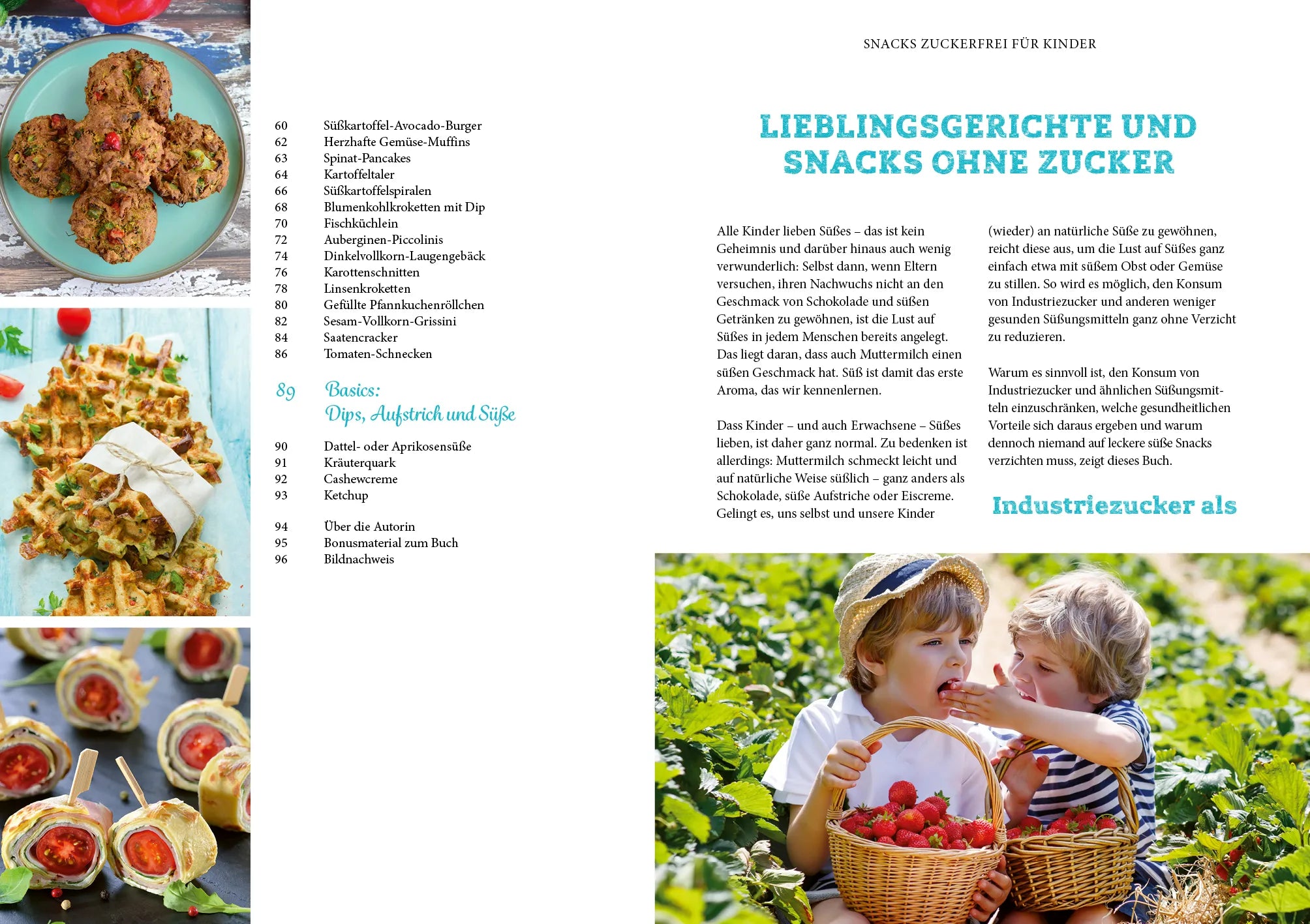 Innenansicht von 'Snacks zuckerfrei für Kinder' - Taschenbuch