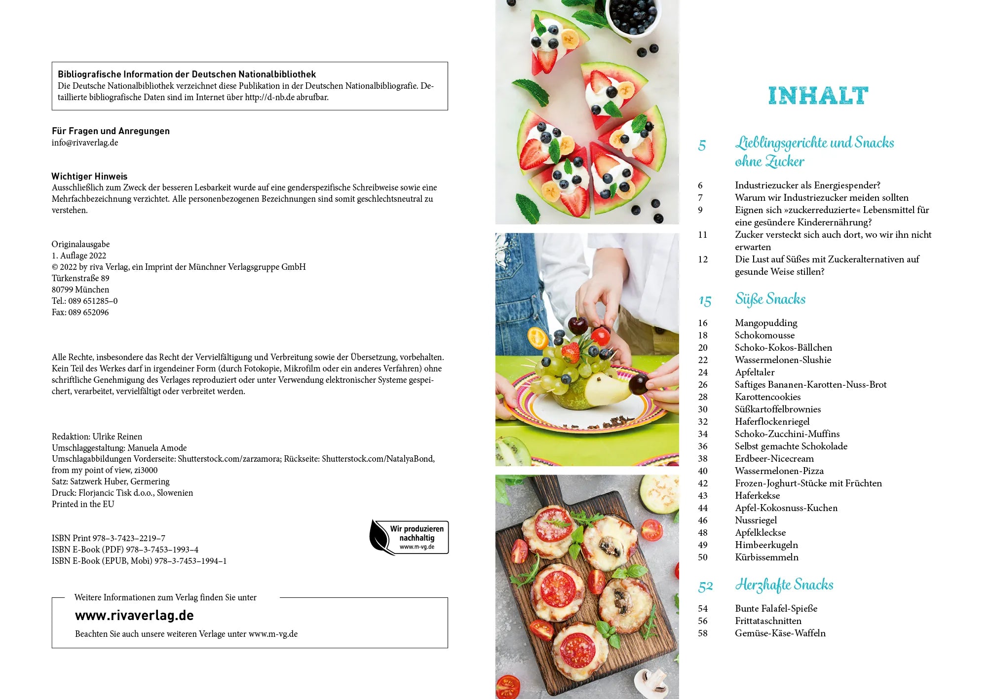 Innenansicht von 'Snacks zuckerfrei für Kinder' - Taschenbuch