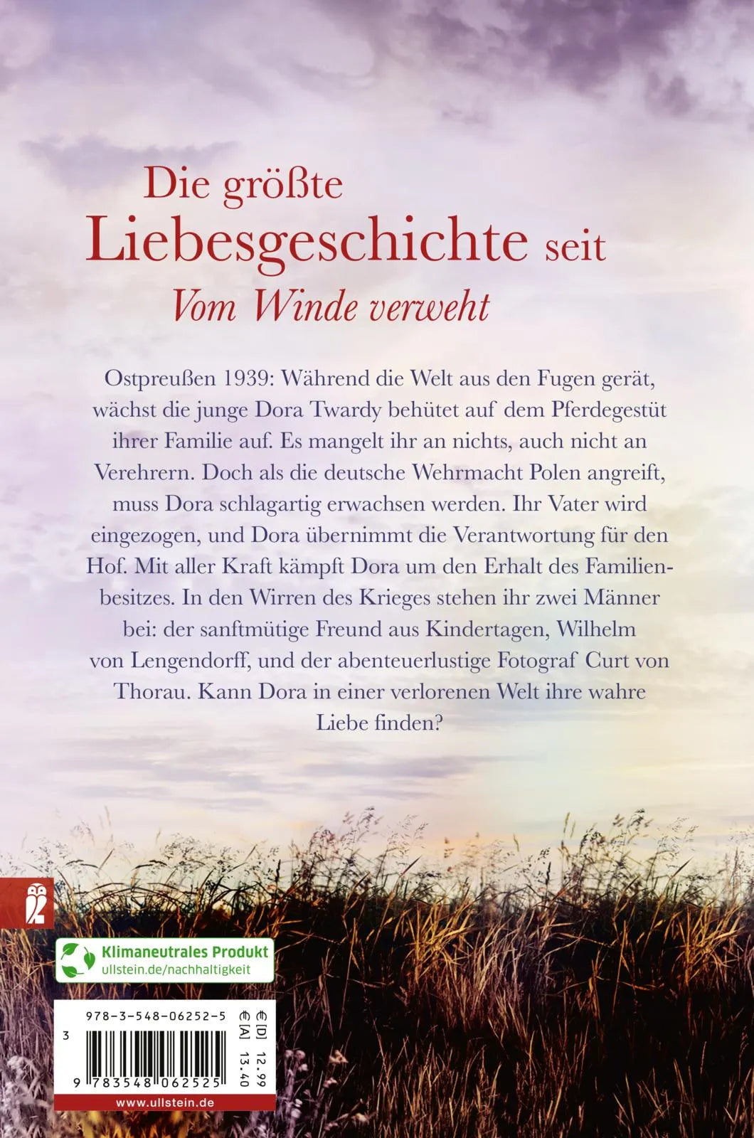 Buchrückseite von 'So weit die Störche ziehen' mit Klappentext - Taschenbuch