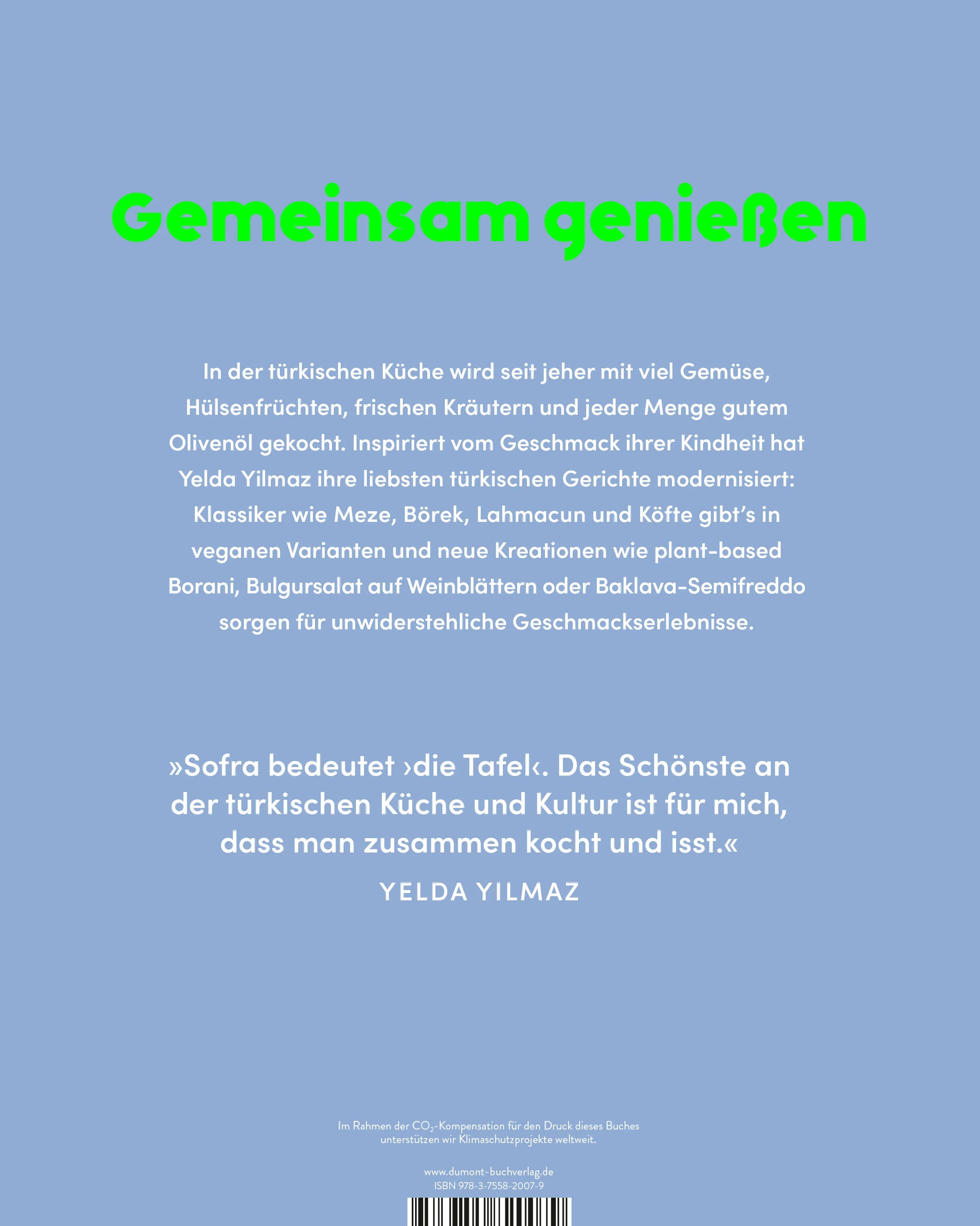 Buchrückseite von 'Sofra' mit Klappentext - Gebundene Ausgabe