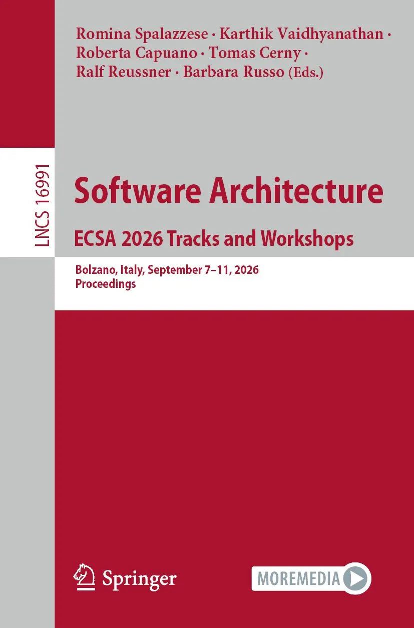 Cover: Software Architecture. ECSA 2026 Tracks and Workshops (E-Book) von Romina Spalazzese