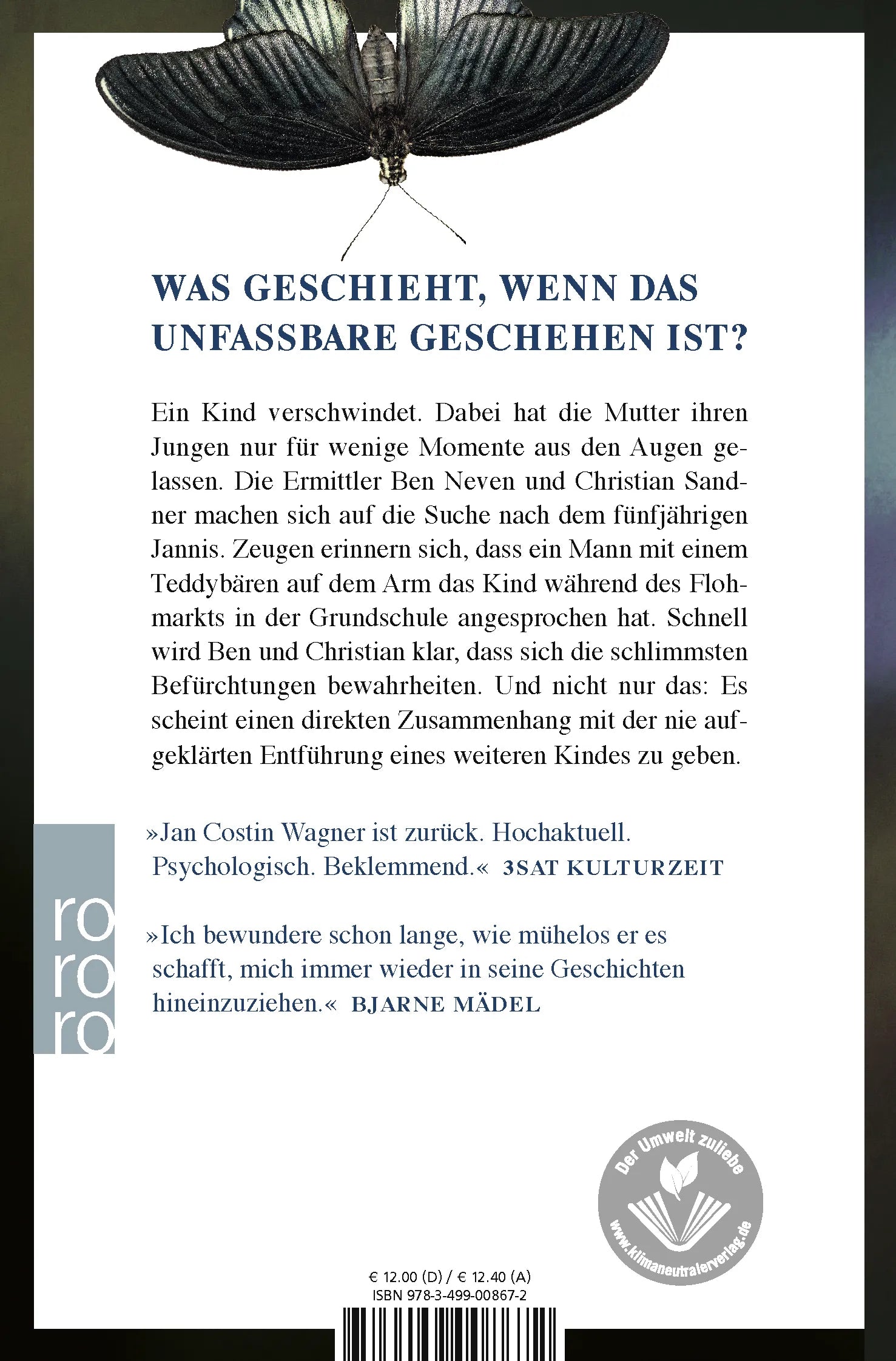 Buchrückseite von 'Sommer bei Nacht' mit Klappentext - Taschenbuch