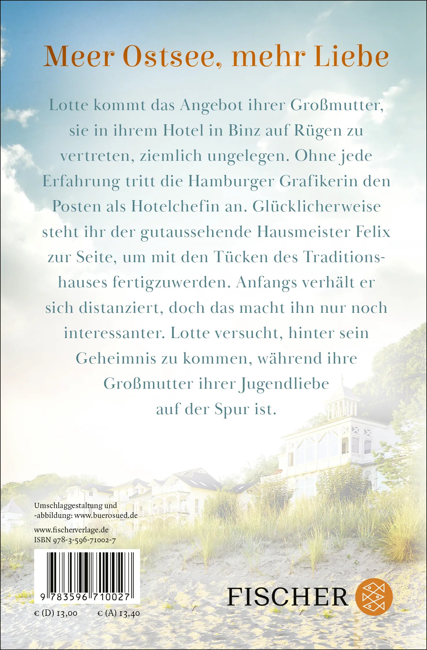 Buchrückseite von 'Sommerglück in der Villa Sehnsucht' mit Klappentext - Taschenbuch