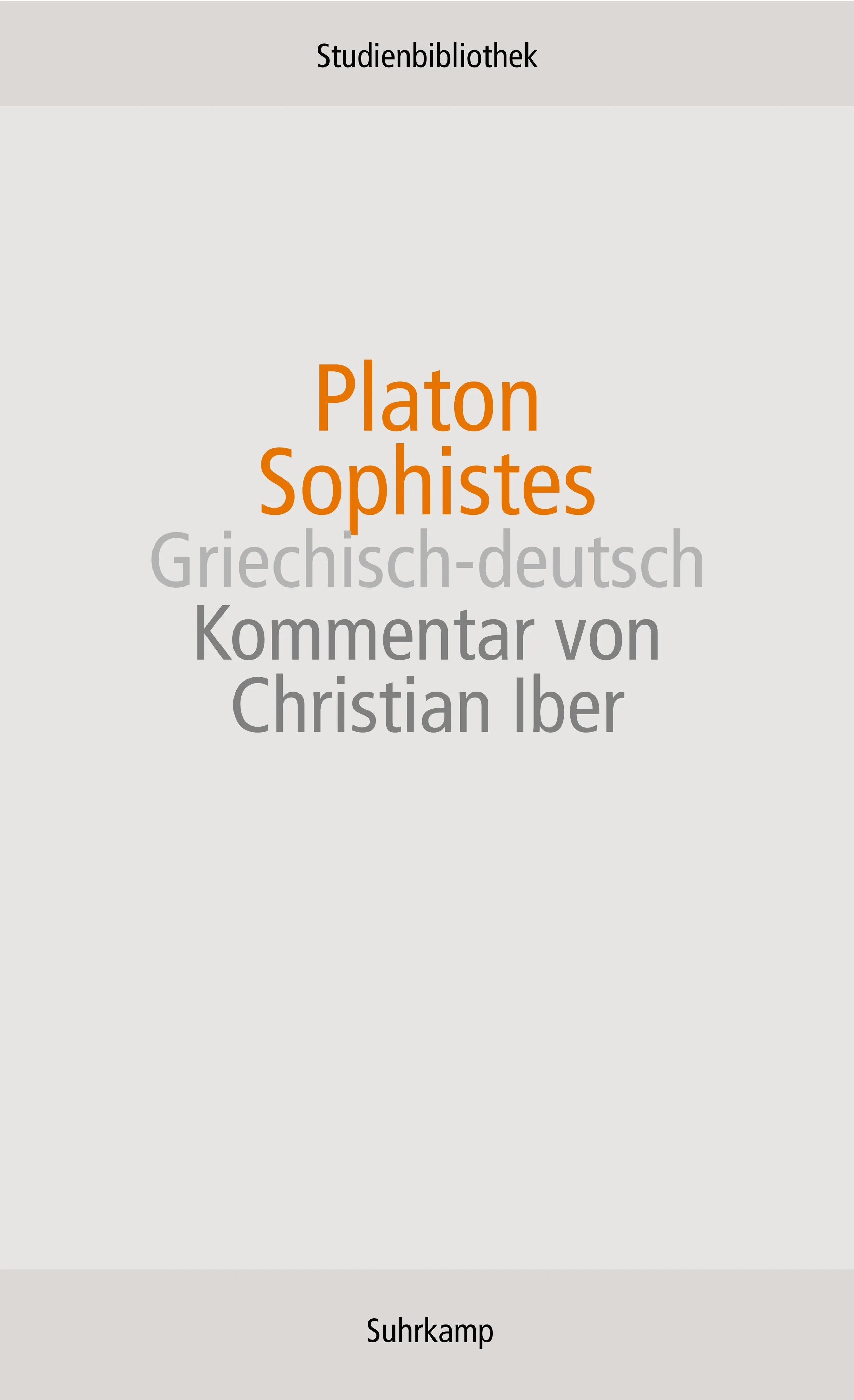 Buchcover von 'Sophistes' - Taschenbuch von Platon
