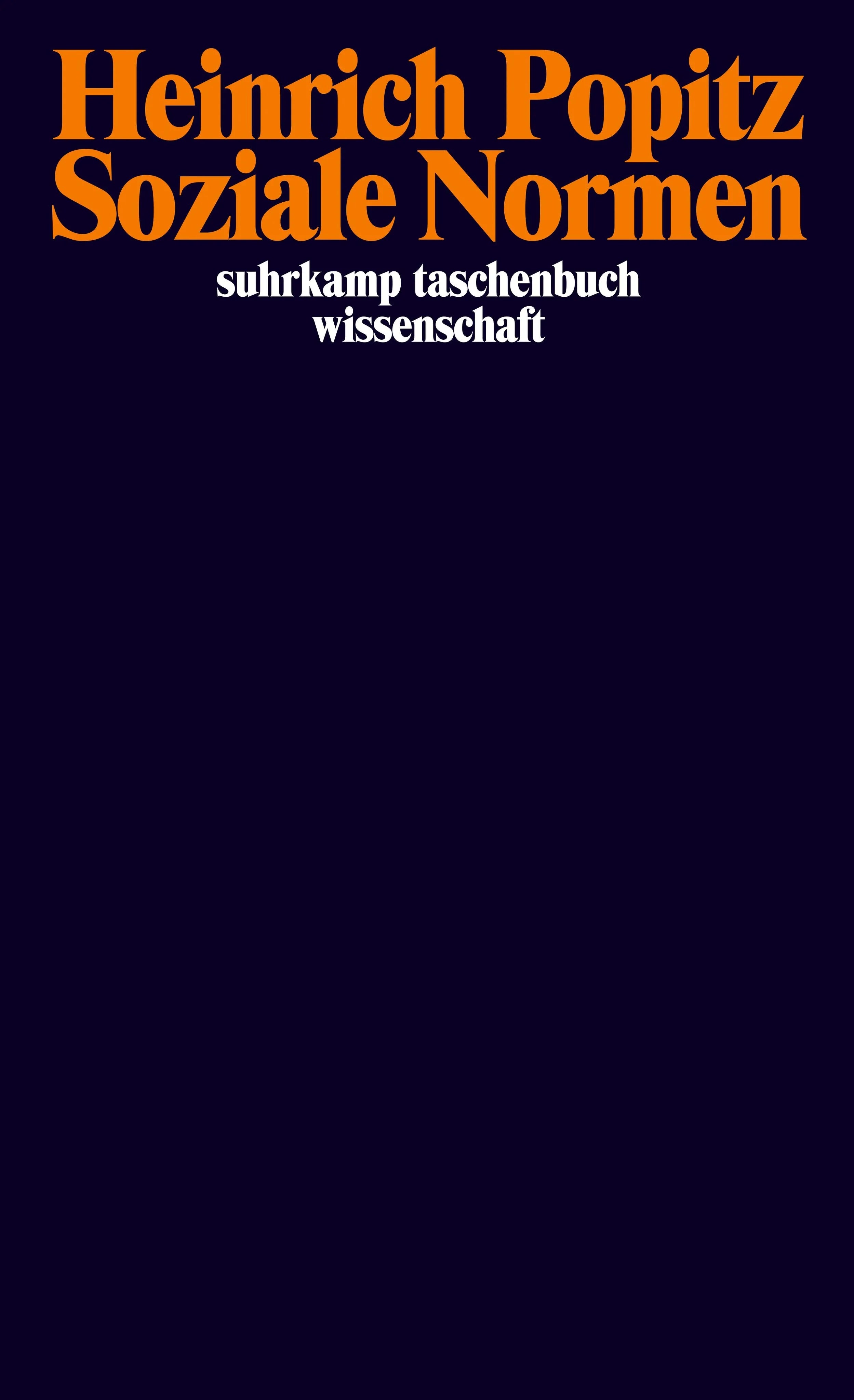 Buchcover von 'Soziale Normen' - Taschenbuch von Heinrich Popitz