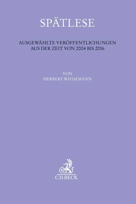Buchcover von 'Spätlese' - Gebundene Ausgabe von Herbert Wiedemann