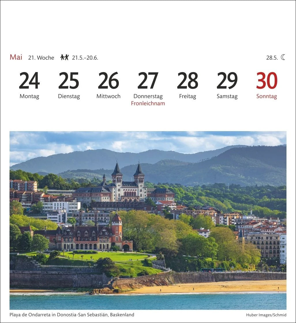 Spanien Sehnsuchtskalender 2027 - Wochenkalender mit 53 Postkarten – Ansicht