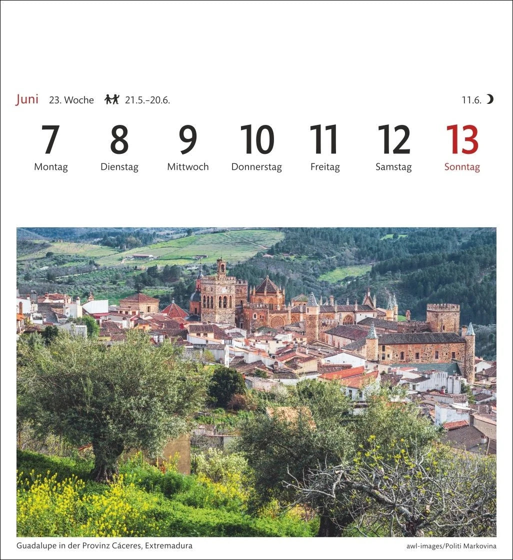 Spanien Sehnsuchtskalender 2027 - Wochenkalender mit 53 Postkarten – Ansicht