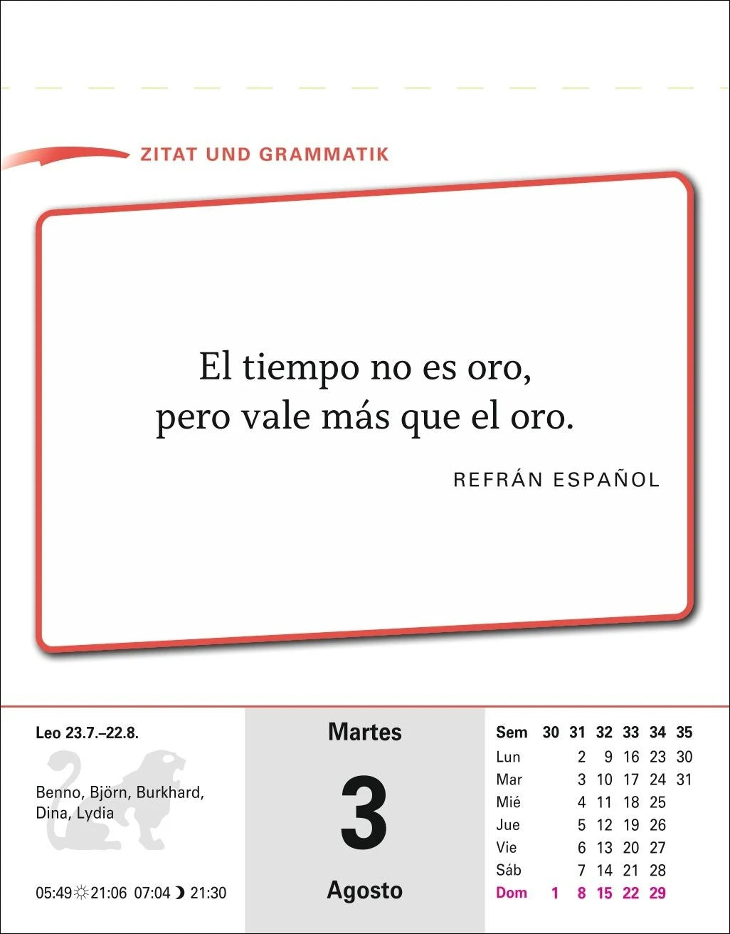 Spanisch Sprachkalender 2027 - Spanisch lernen leicht gemacht - Tagesabreißkalender – Ansicht