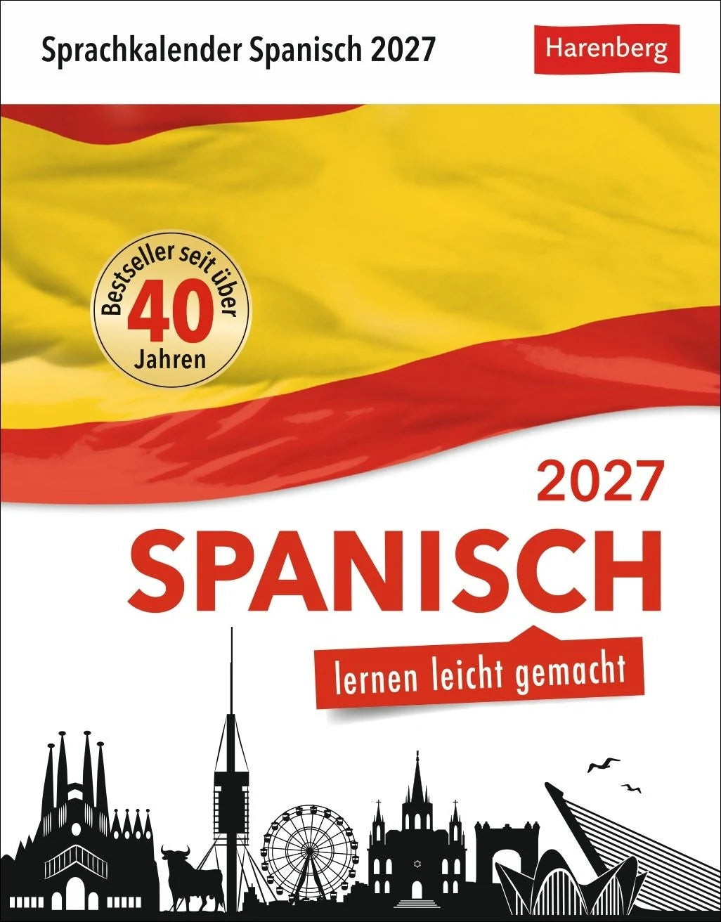 Tischkalender: Spanisch Sprachkalender 2027 - Spanisch lernen leicht gemacht - Tagesabreißkalender