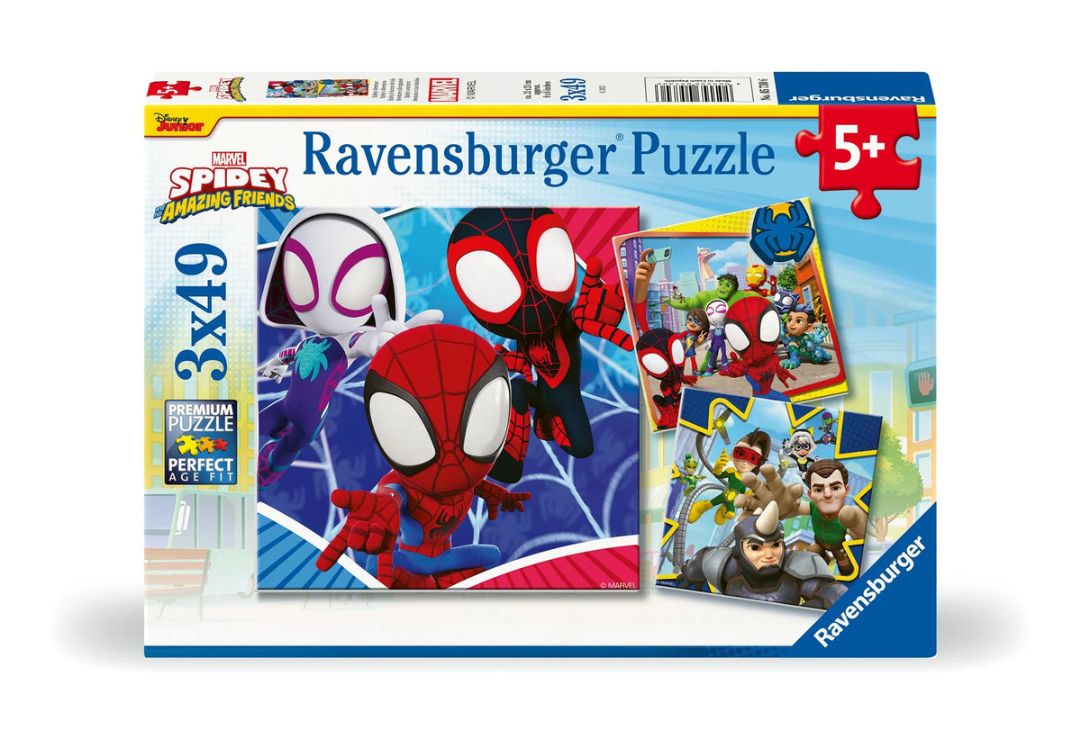 Kinderpuzzle: Kinderpuzzle 3x49 Teile - Spider-Man - Spideys Abenteuer