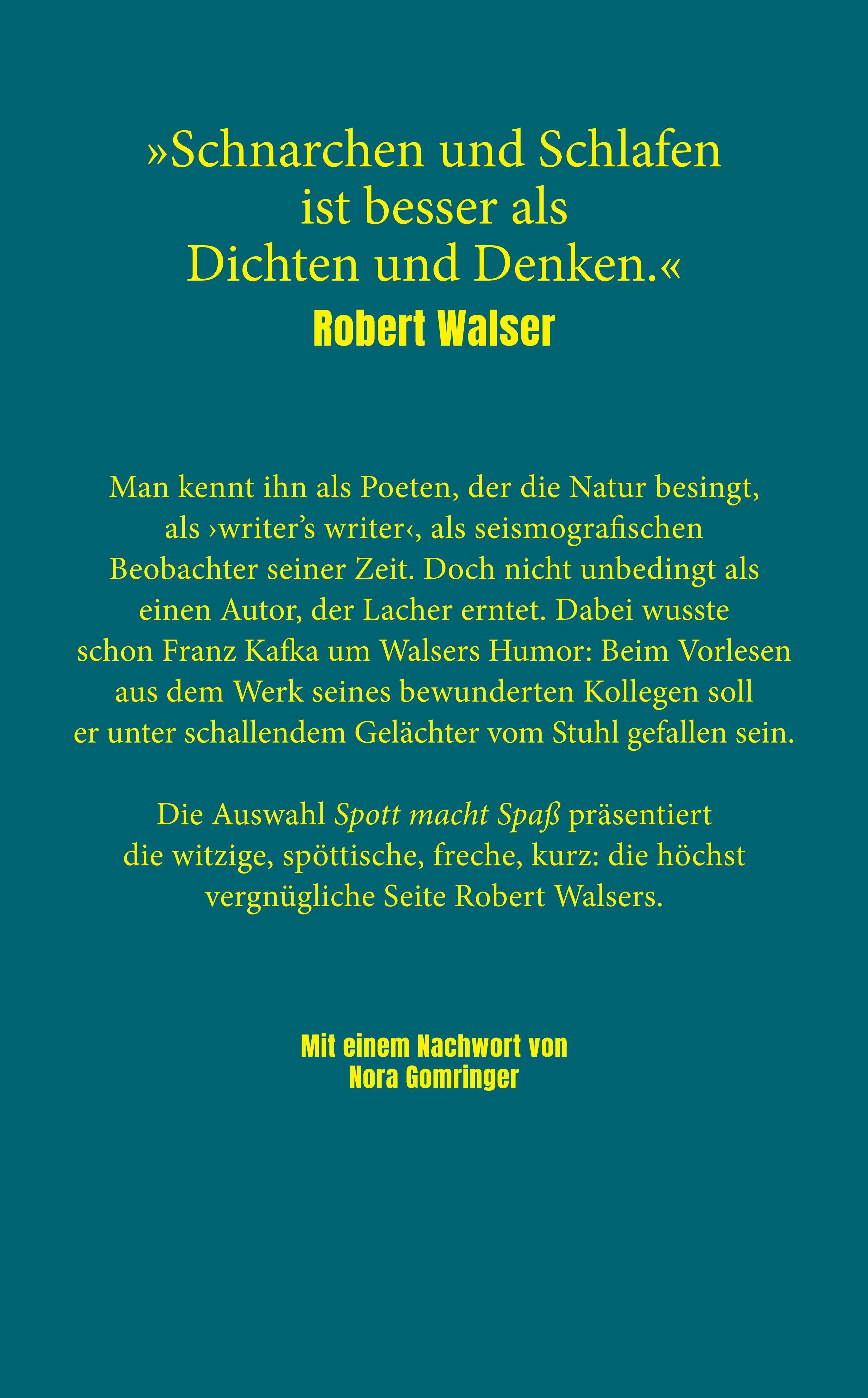 Buchrückseite von 'Spott macht Spaß' mit Klappentext - Taschenbuch