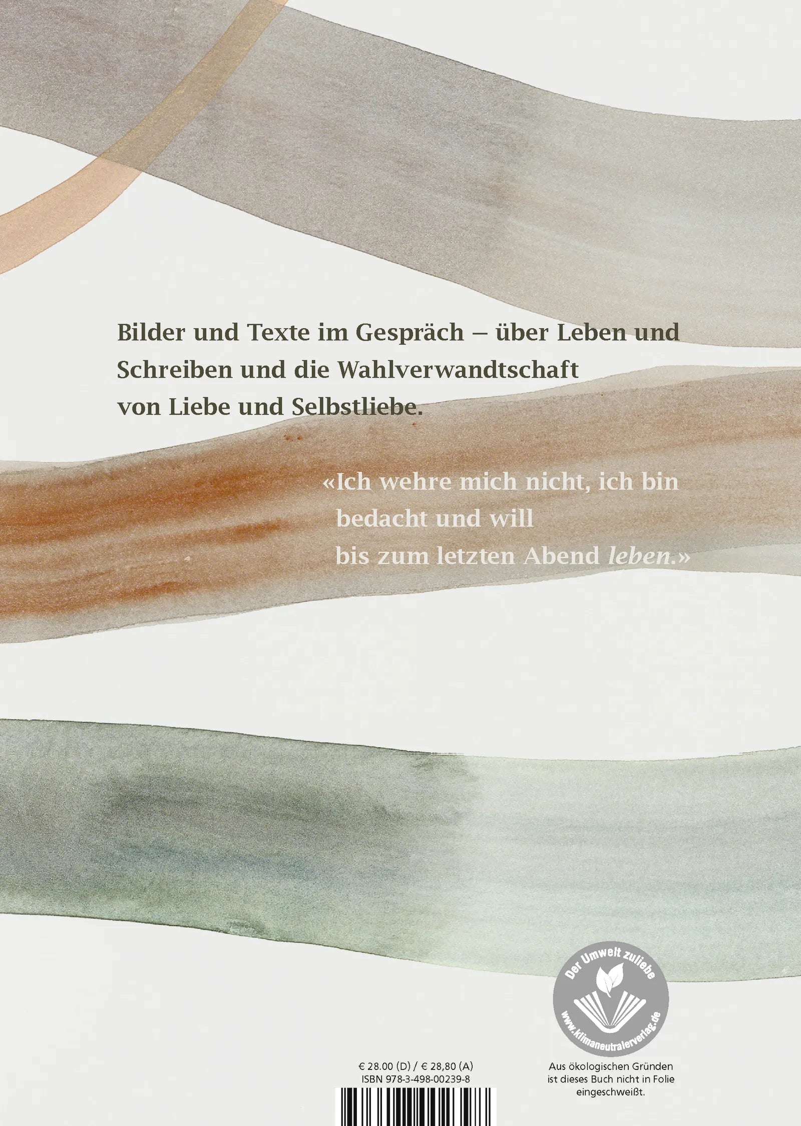 Buchrückseite von 'Sprachlaub oder: Wahr ist, was schön ist' mit Klappentext - Gebundene Ausgabe