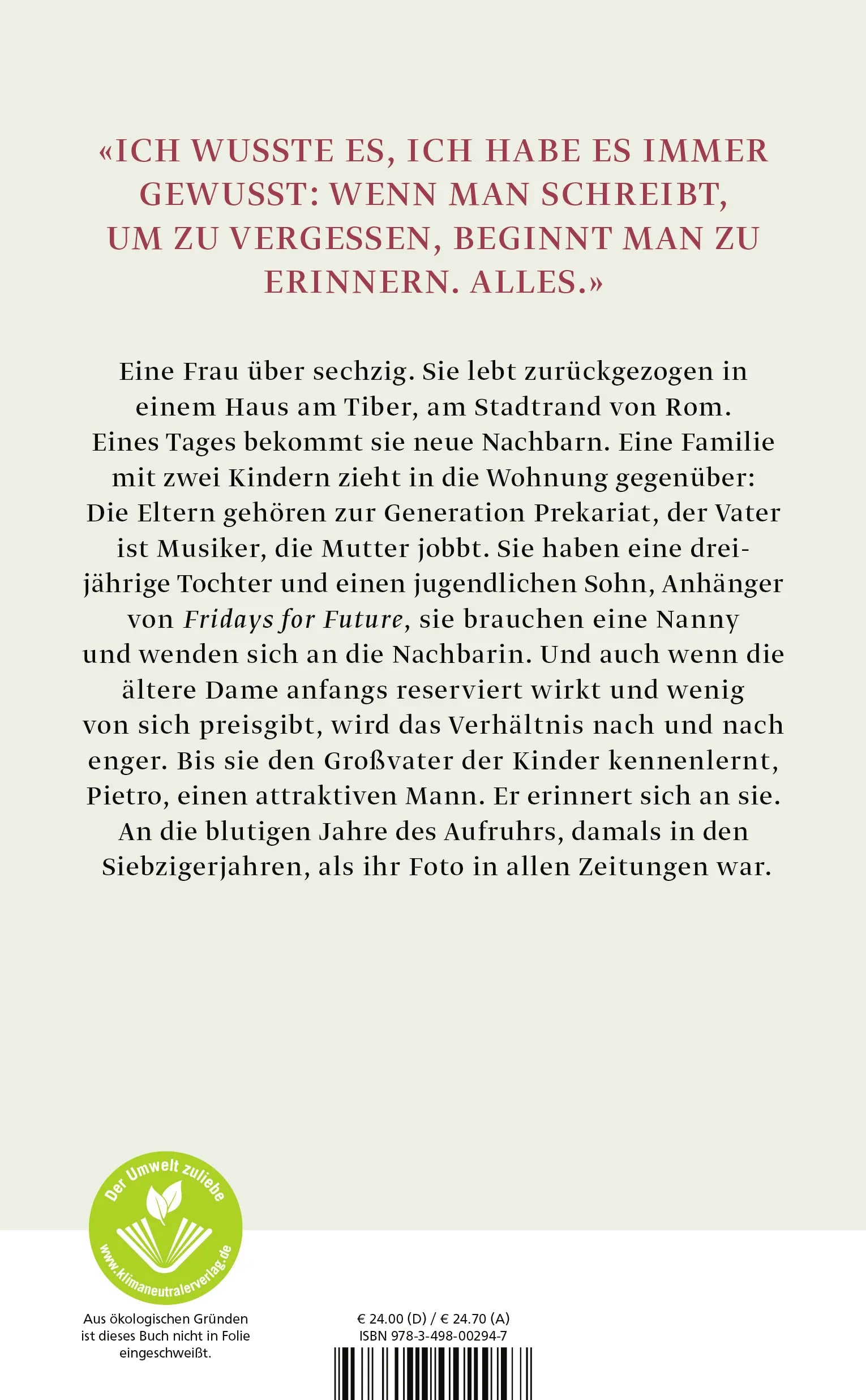 Buchrückseite von 'Sprich mit mir' mit Klappentext - Gebundene Ausgabe