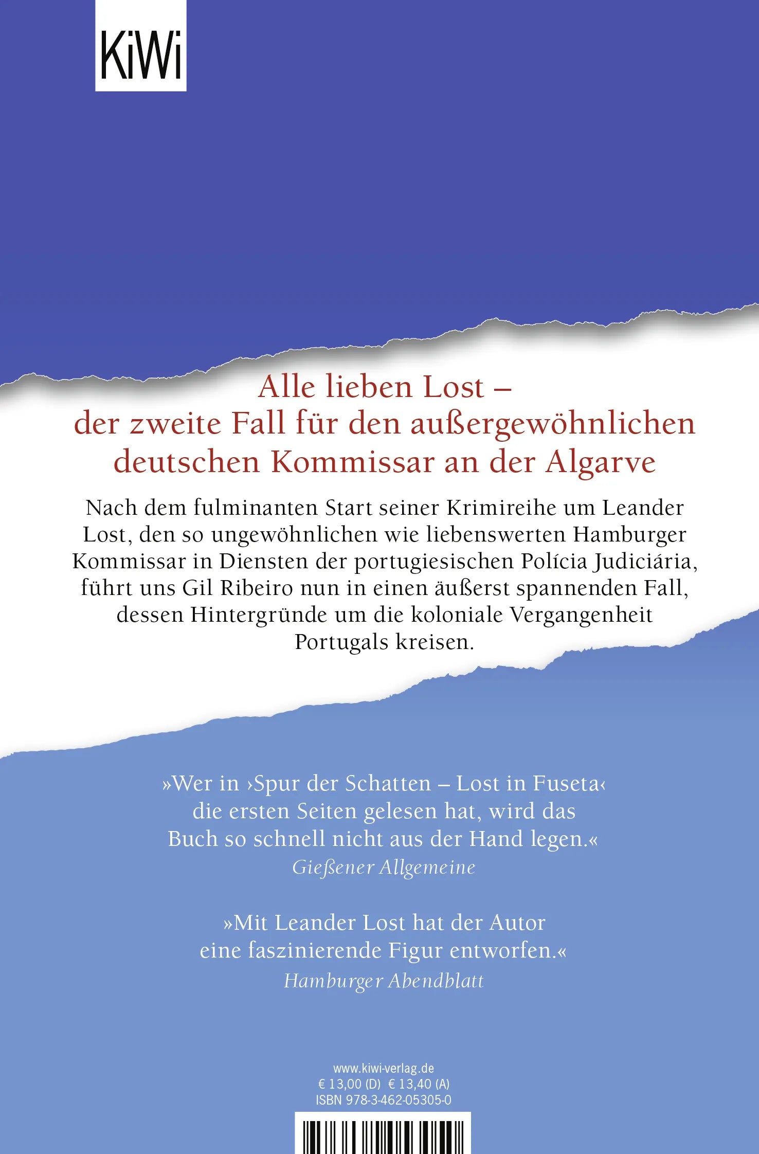 Buchrückseite von 'Spur der Schatten' mit Klappentext - Taschenbuch