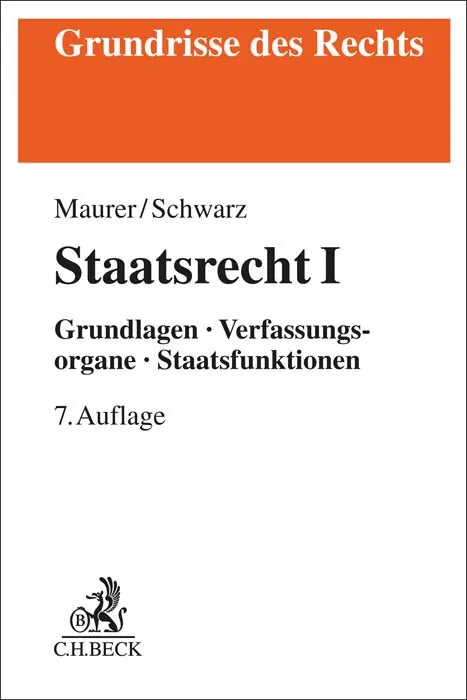 Cover: Staatsrecht I (Taschenbuch) von Hartmut Maurer