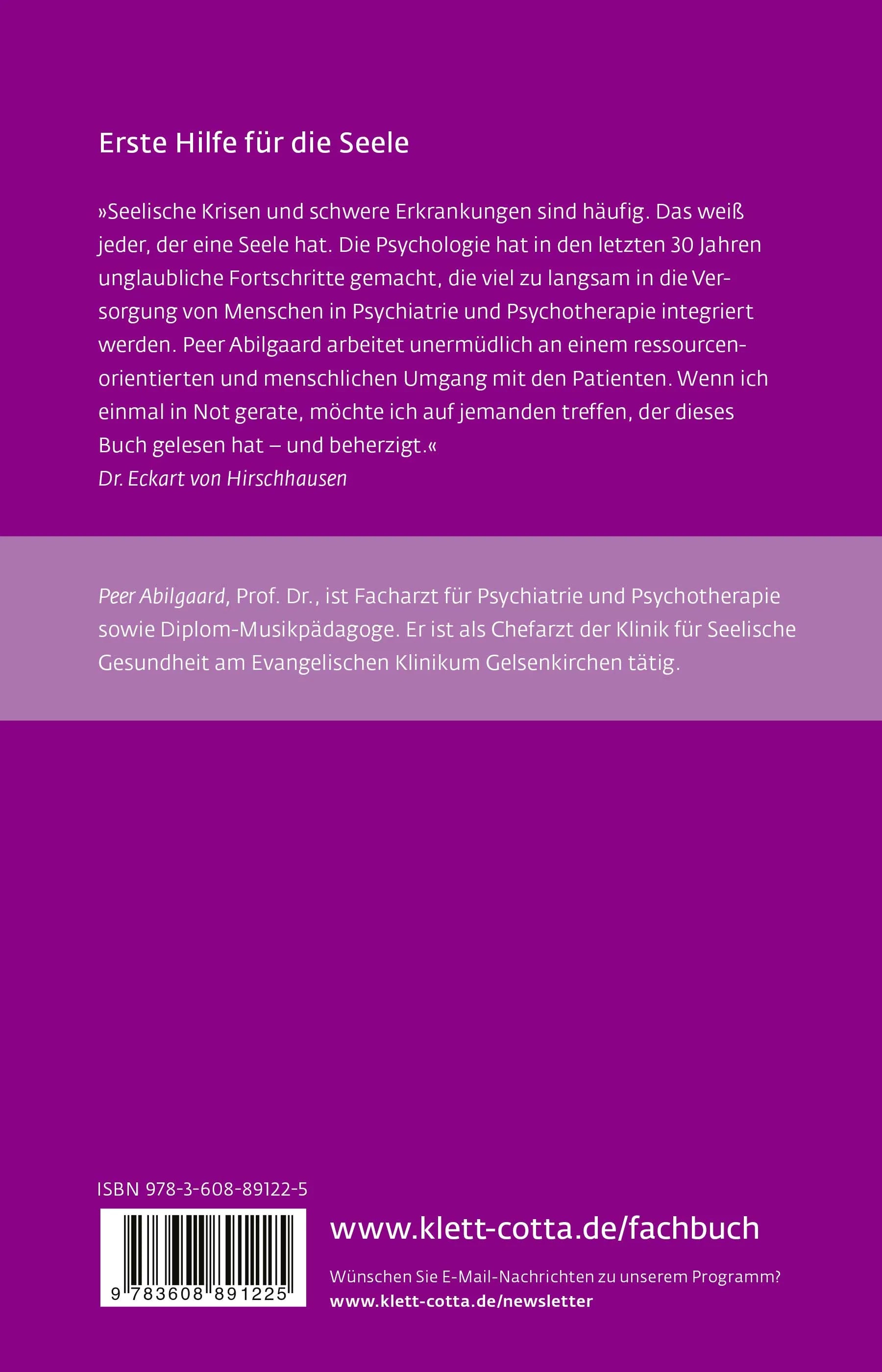 Buchrückseite von 'Stabilisierende Psychotherapie in akuten Krisen' mit Klappentext - Paperback